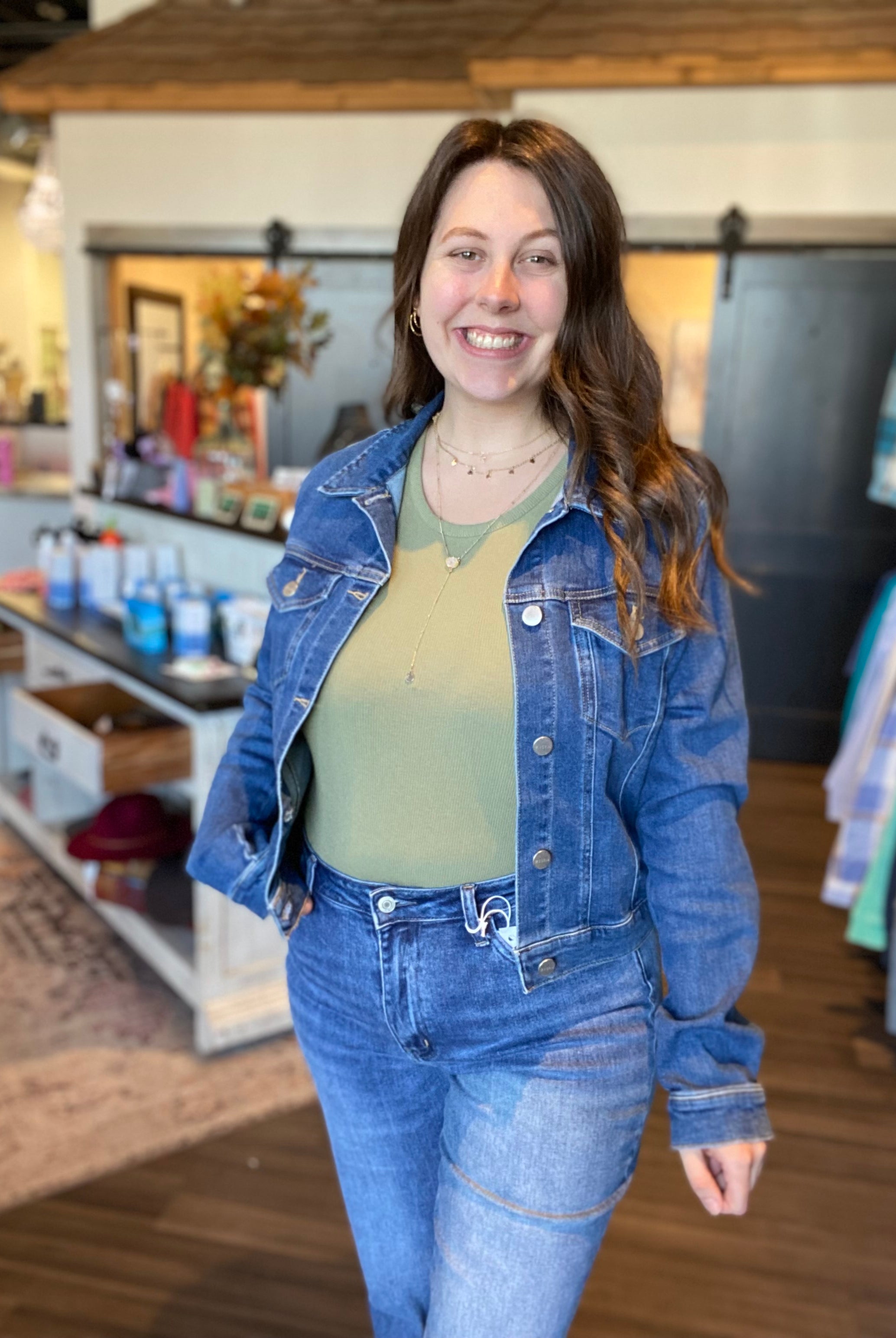 Medium Denim Jacket-The Funky Zebra Ames-The Funky Zebra Ames, Women's Fashion Boutique in Ames, Iowa