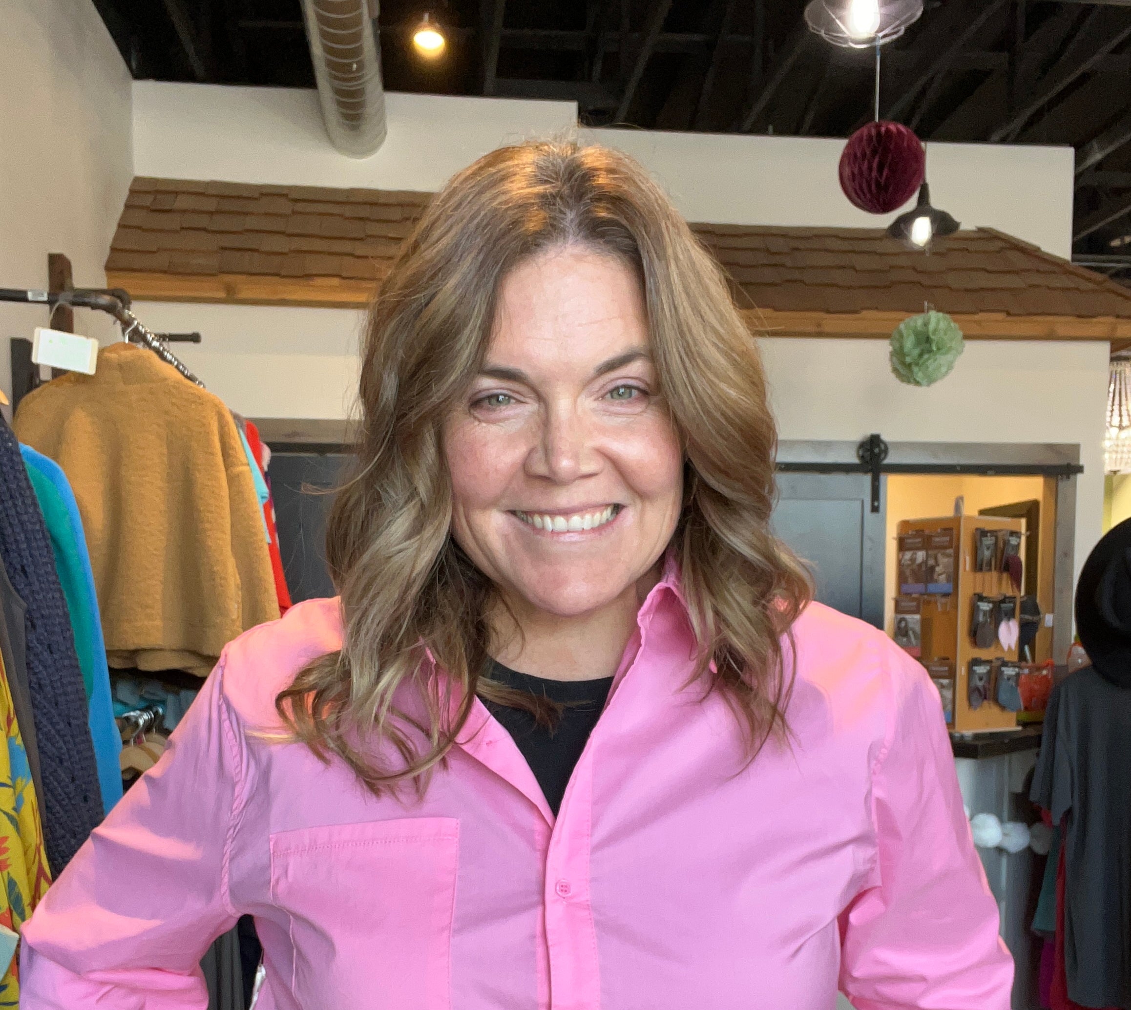 Carly Button Down-Long Sleeves-La Miel-The Funky Zebra Ames, Women's Fashion Boutique in Ames, Iowa