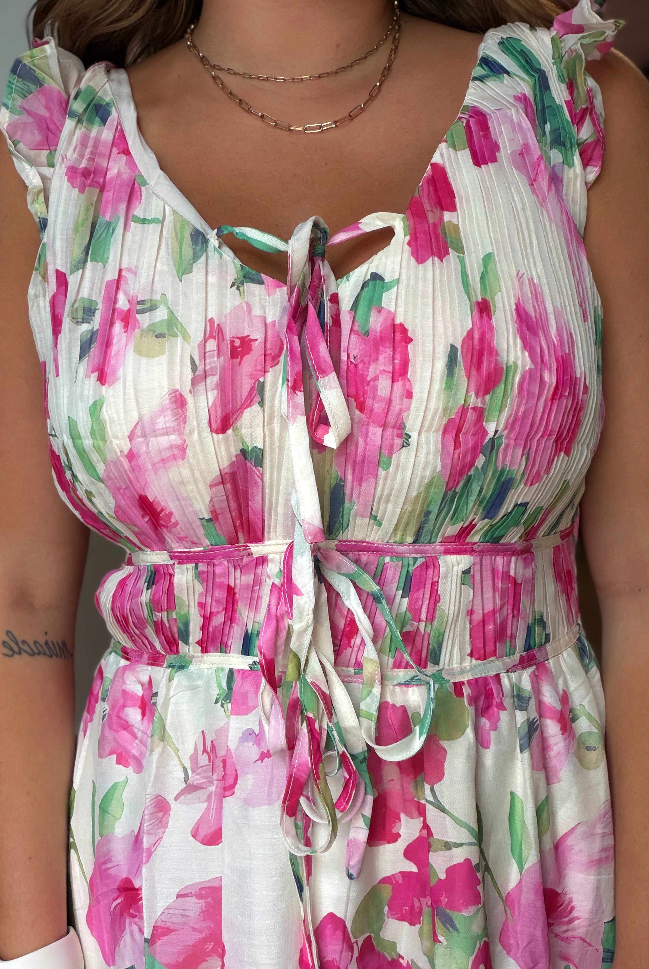 Harmony Pink Floral Tank Dress-Dresses-Hayden-The Funky Zebra Ames, Women's Fashion Boutique in Ames, Iowa