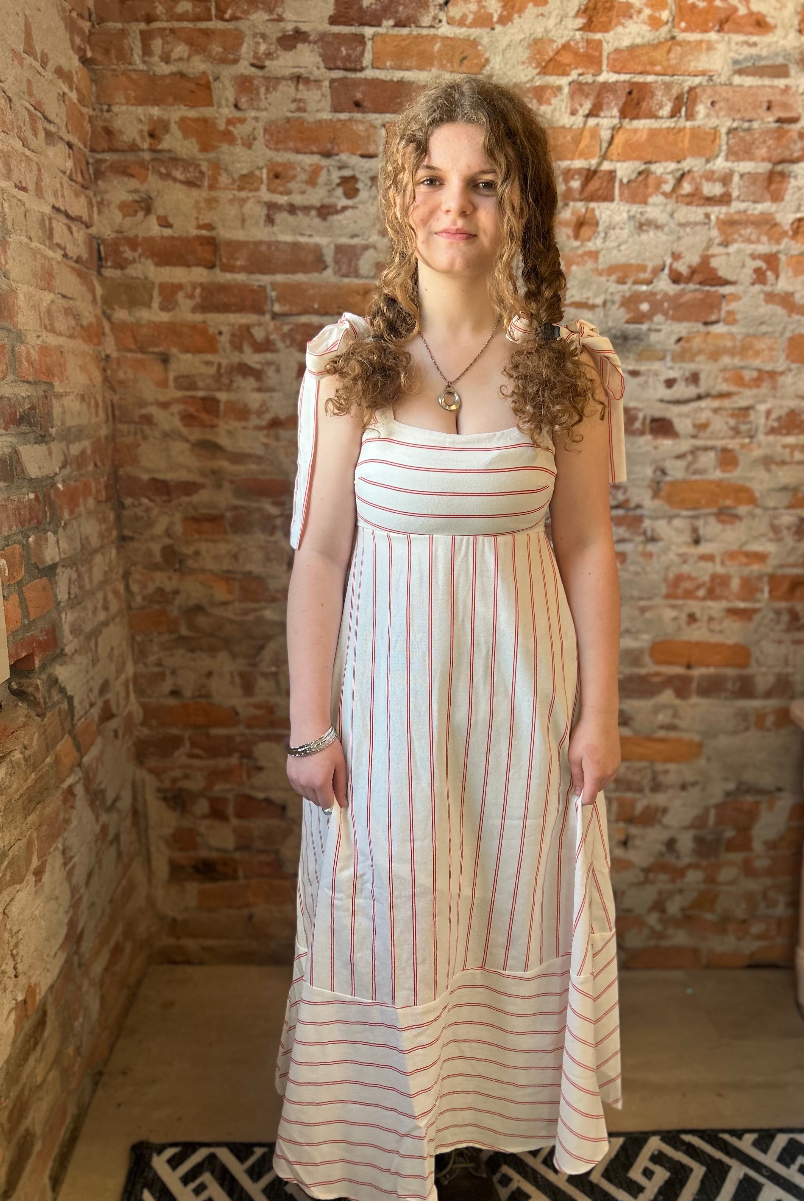 Ellen Tie Strap Midi Dress-Dresses-Blu Pepper-The Funky Zebra Ames, Women's Fashion Boutique in Ames, Iowa