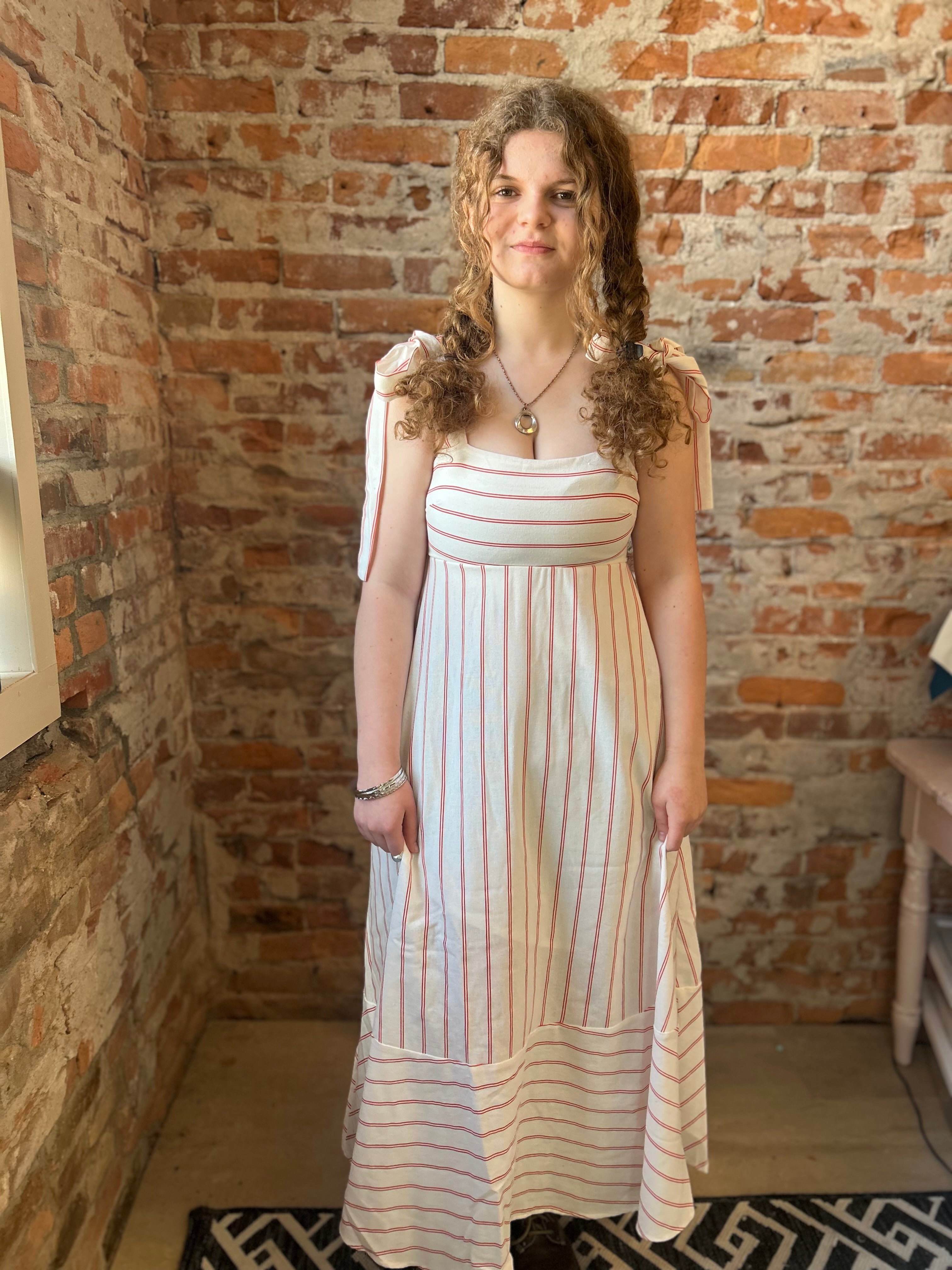 Ellen Tie Strap Midi Dress-Dresses-Blu Pepper-The Funky Zebra Ames, Women's Fashion Boutique in Ames, Iowa