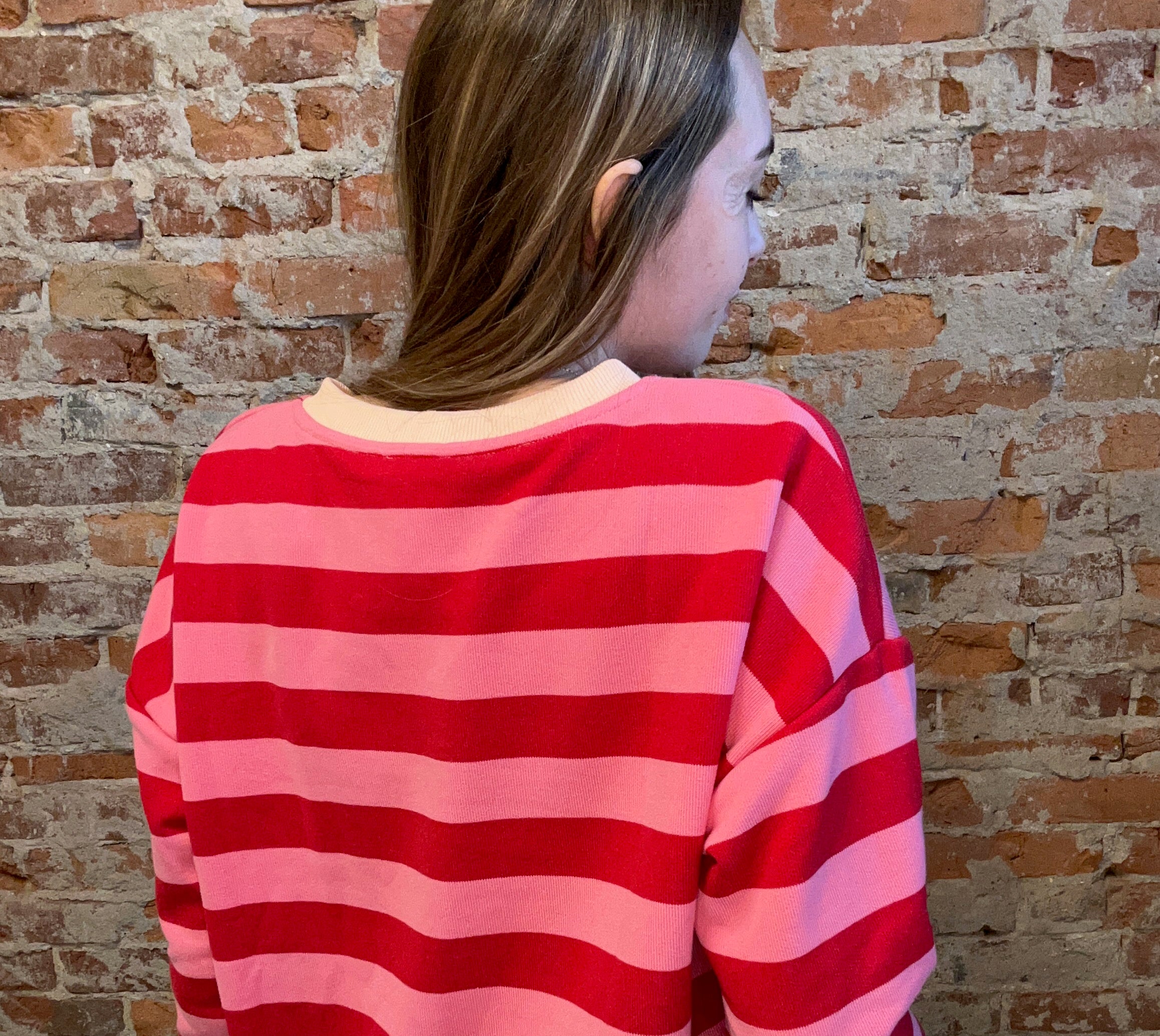 Victoria Valentines Sweatshirt-Sweatshirt-Hem & Thread-The Funky Zebra Ames, Women's Fashion Boutique in Ames, Iowa