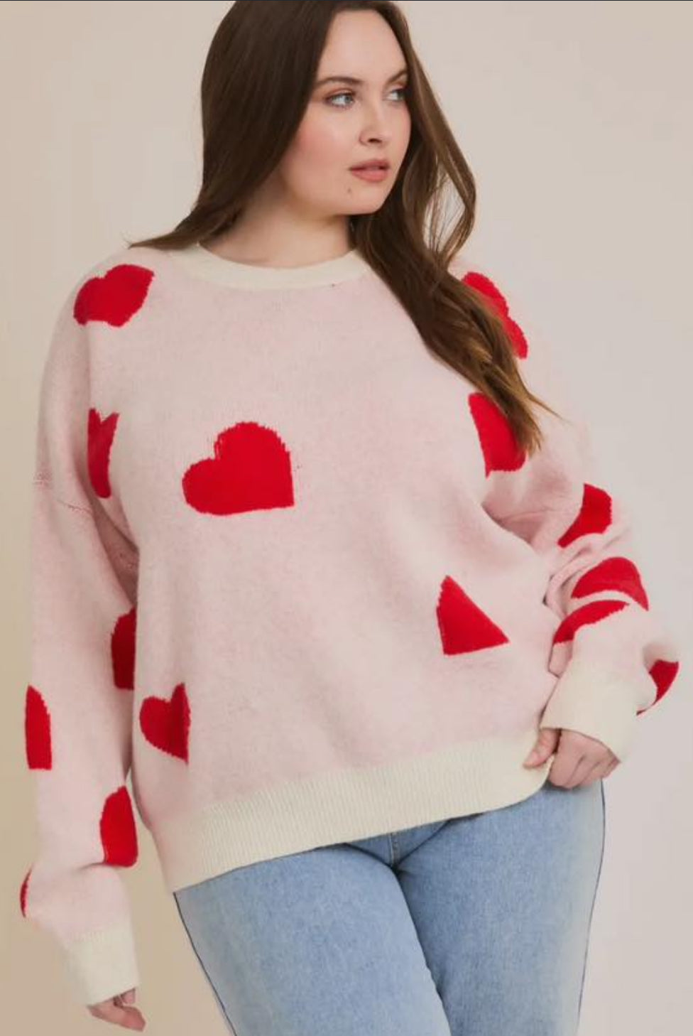 Pink Heart Sweater-Sweaters-ePretty-The Funky Zebra Ames, Women's Fashion Boutique in Ames, Iowa