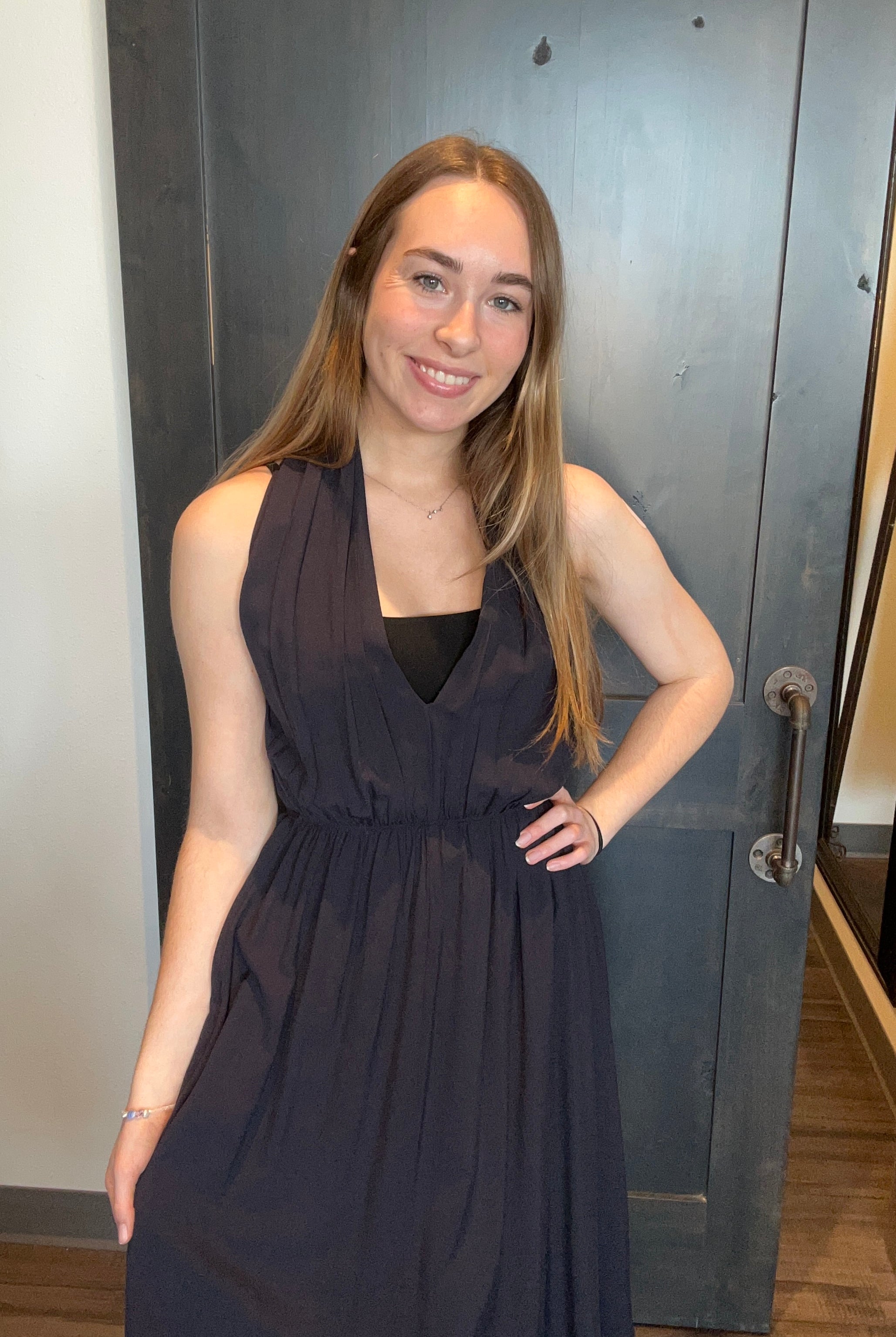 CL Chantel Navy Dress-The Funky Zebra Ames-The Funky Zebra Ames, Women's Fashion Boutique in Ames, Iowa