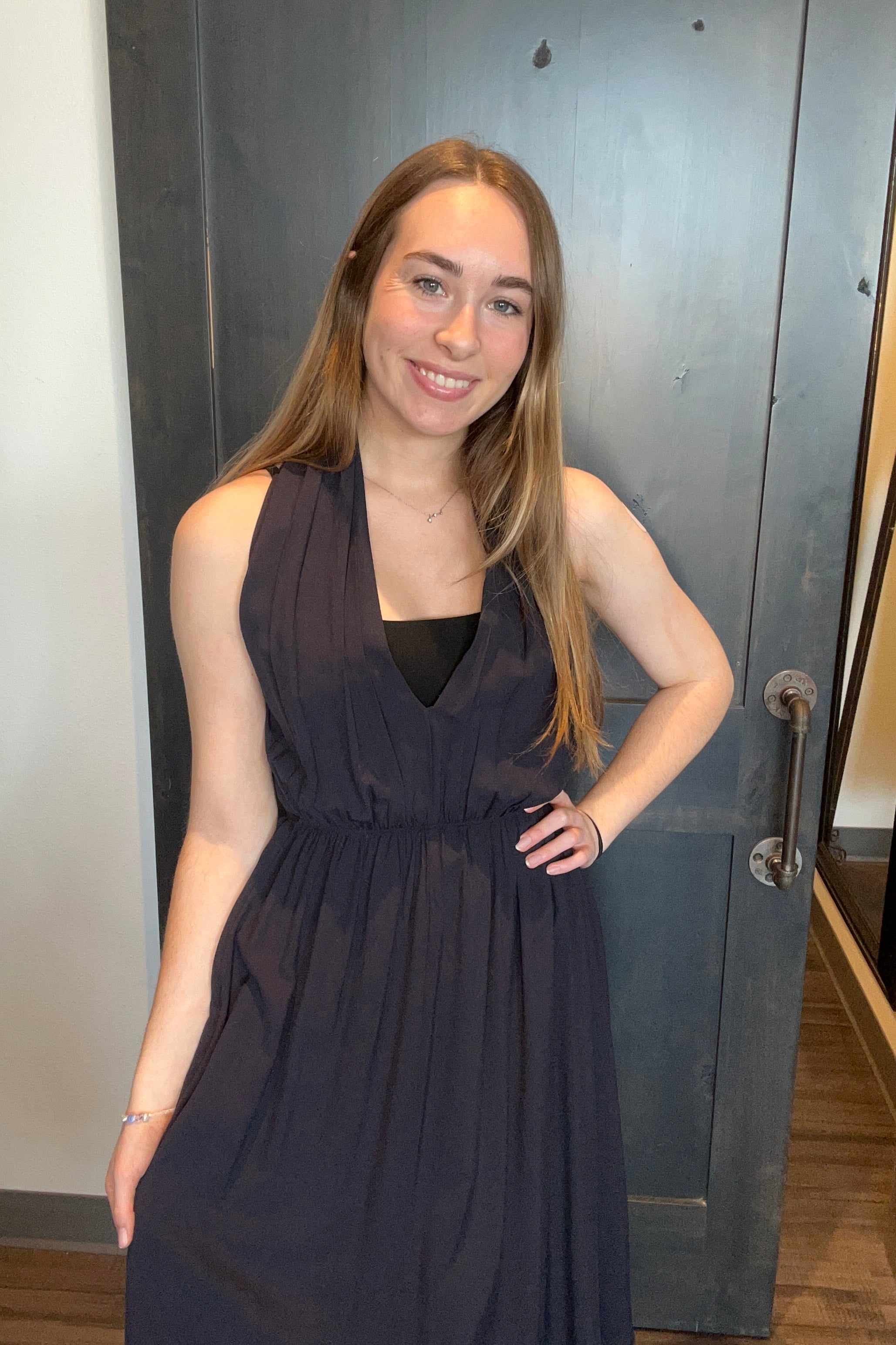 CL Chantel Navy Dress-The Funky Zebra Ames-The Funky Zebra Ames, Women's Fashion Boutique in Ames, Iowa