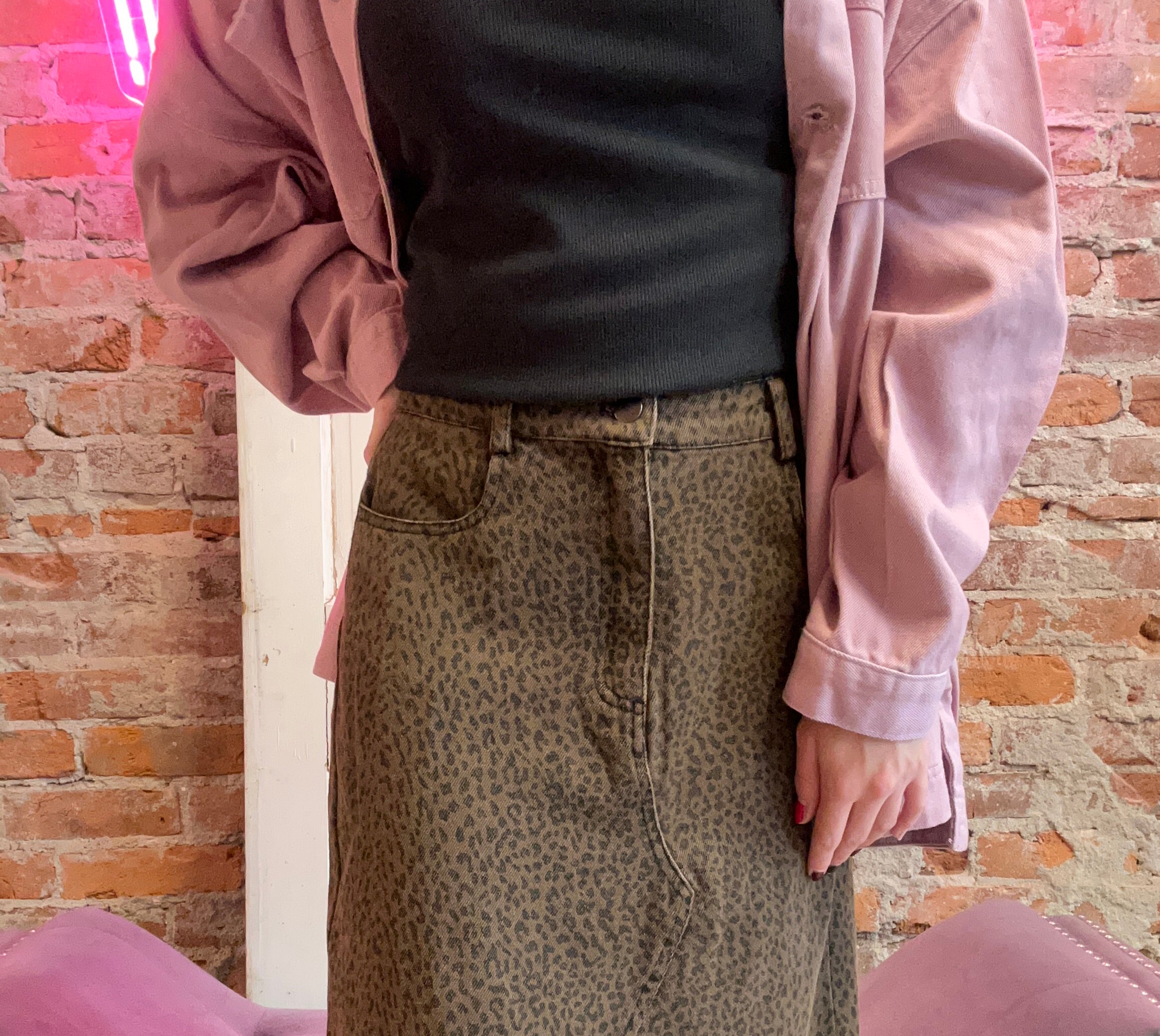 Leopard Print Skirt-Sunday Edition-The Funky Zebra Ames, Women's Fashion Boutique in Ames, Iowa