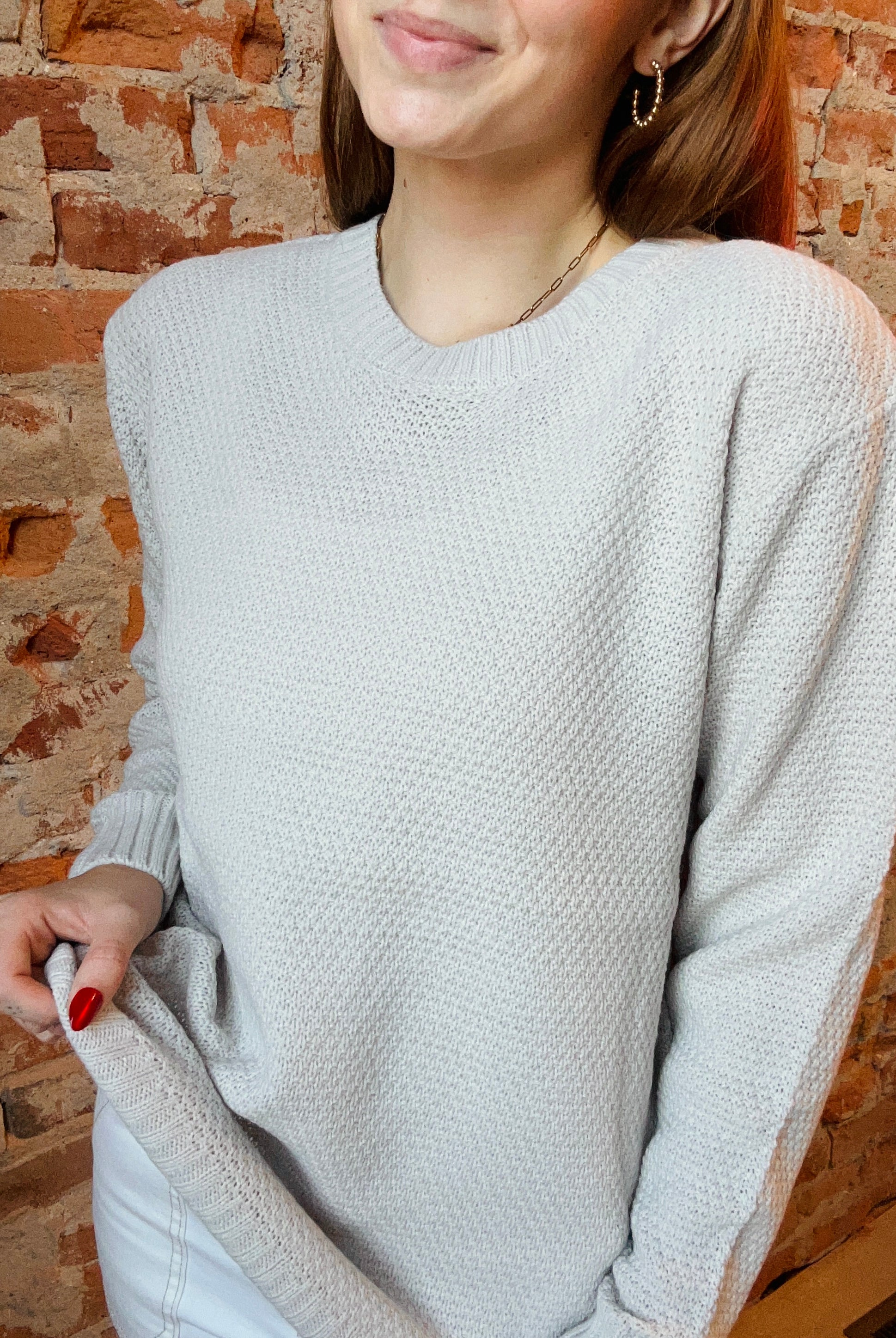 Bella Round Neck Sweaters-Sweaters-Zenana-The Funky Zebra Ames, Women's Fashion Boutique in Ames, Iowa