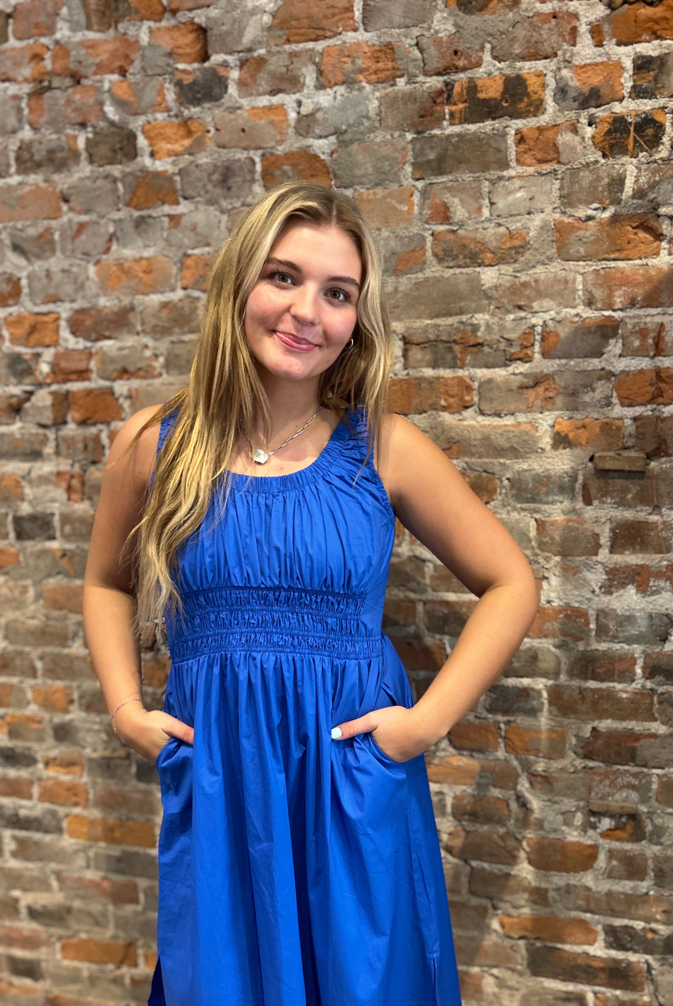 Delilah Poplin Midi Dress-apparel-Pinch-The Funky Zebra Ames, Women's Fashion Boutique in Ames, Iowa