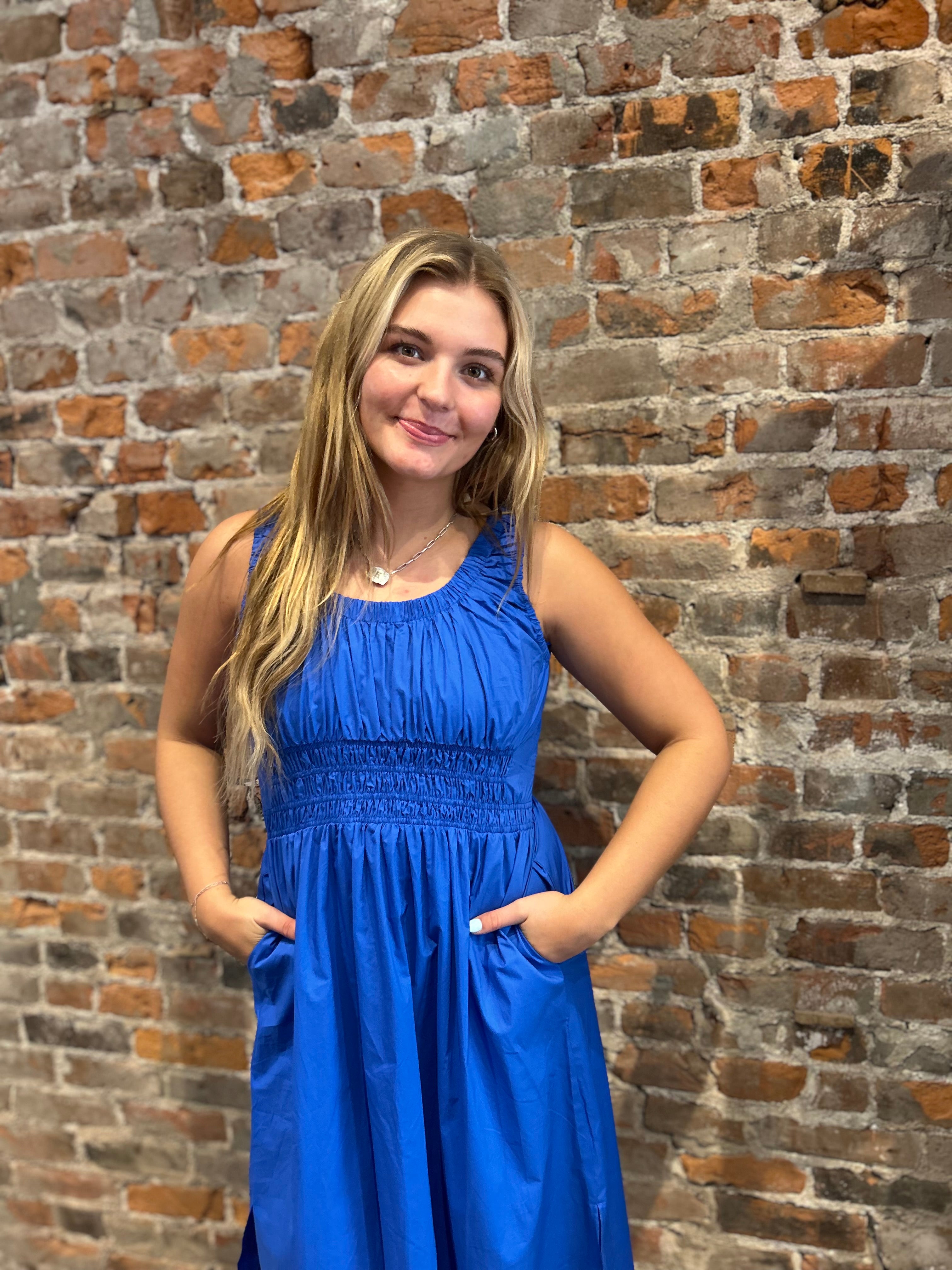 Delilah Poplin Midi Dress-apparel-Pinch-The Funky Zebra Ames, Women's Fashion Boutique in Ames, Iowa