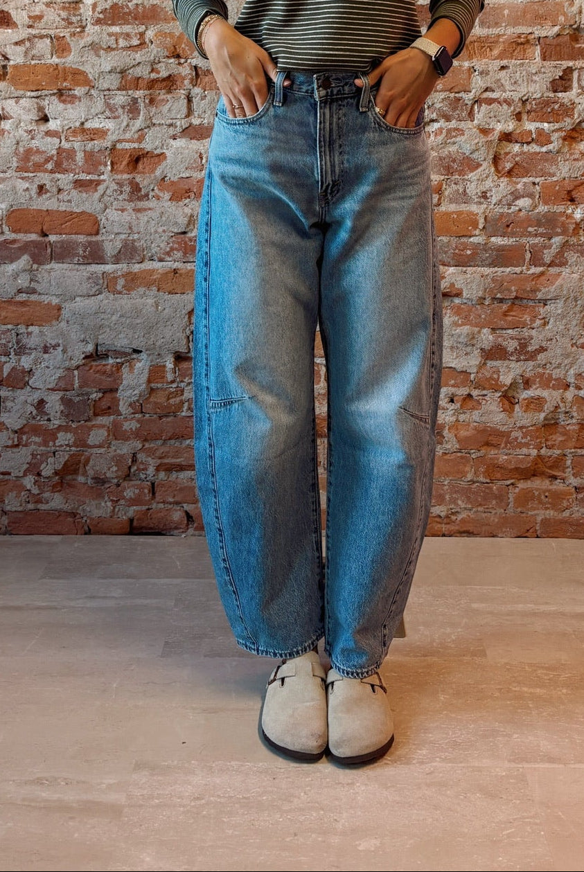 Barrel Jean With Seams-Jeans-Just Black Denim-The Funky Zebra Ames, Women's Fashion Boutique in Ames, Iowa