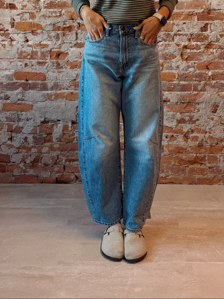 Barrel Jean With Seams-Jeans-Just Black Denim-The Funky Zebra Ames, Women's Fashion Boutique in Ames, Iowa