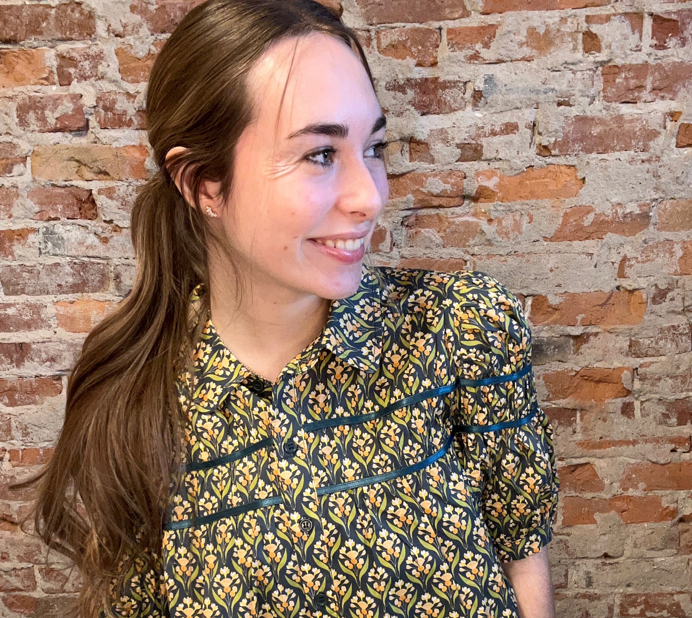 Tina Teal Multicolored Puff Sleeve-Short Sleeves-fate-The Funky Zebra Ames, Women's Fashion Boutique in Ames, Iowa