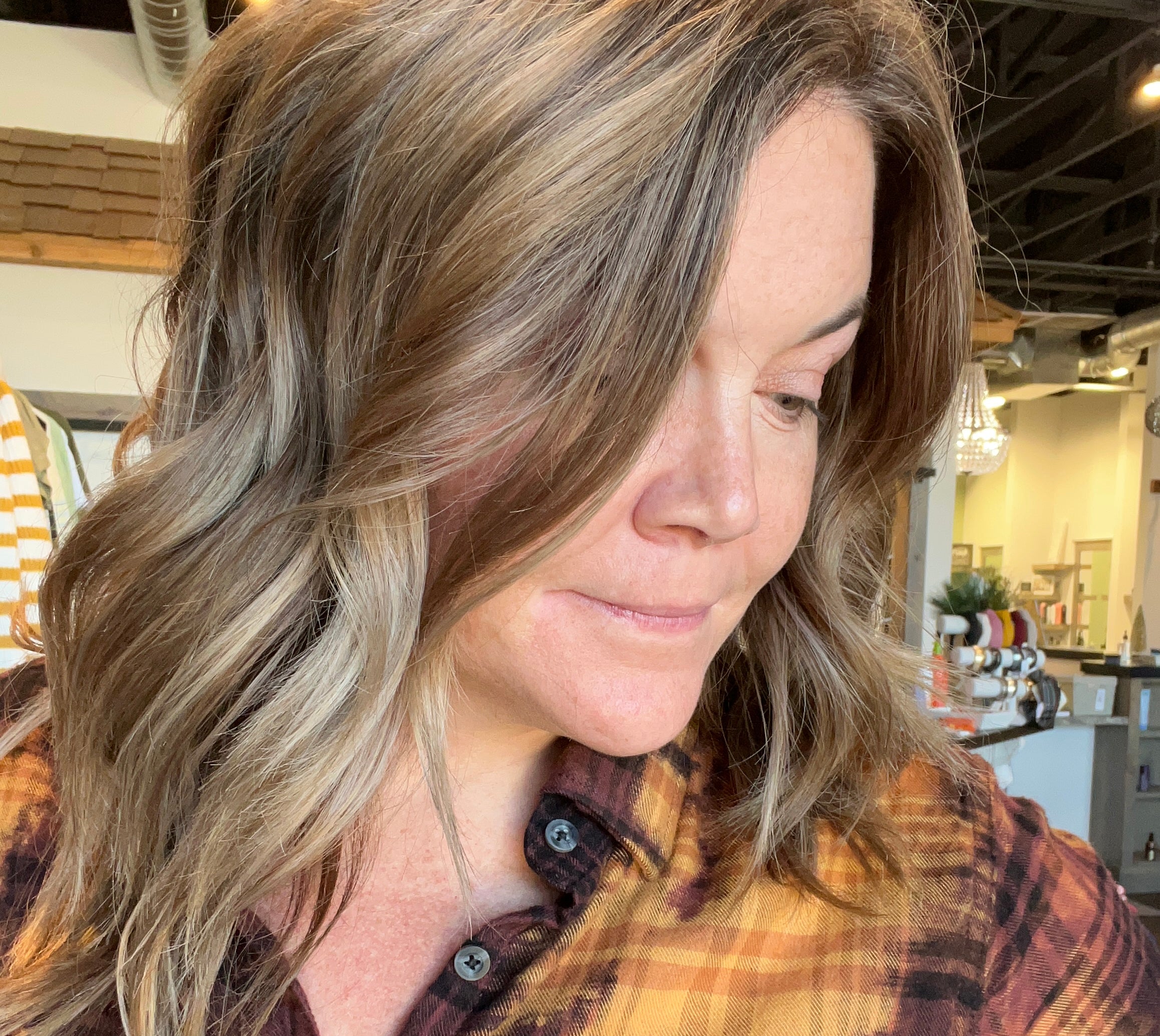 MN Brick Distressed Flannel-Long Sleeves-Whiskey Wrangler-The Funky Zebra Ames, Women's Fashion Boutique in Ames, Iowa