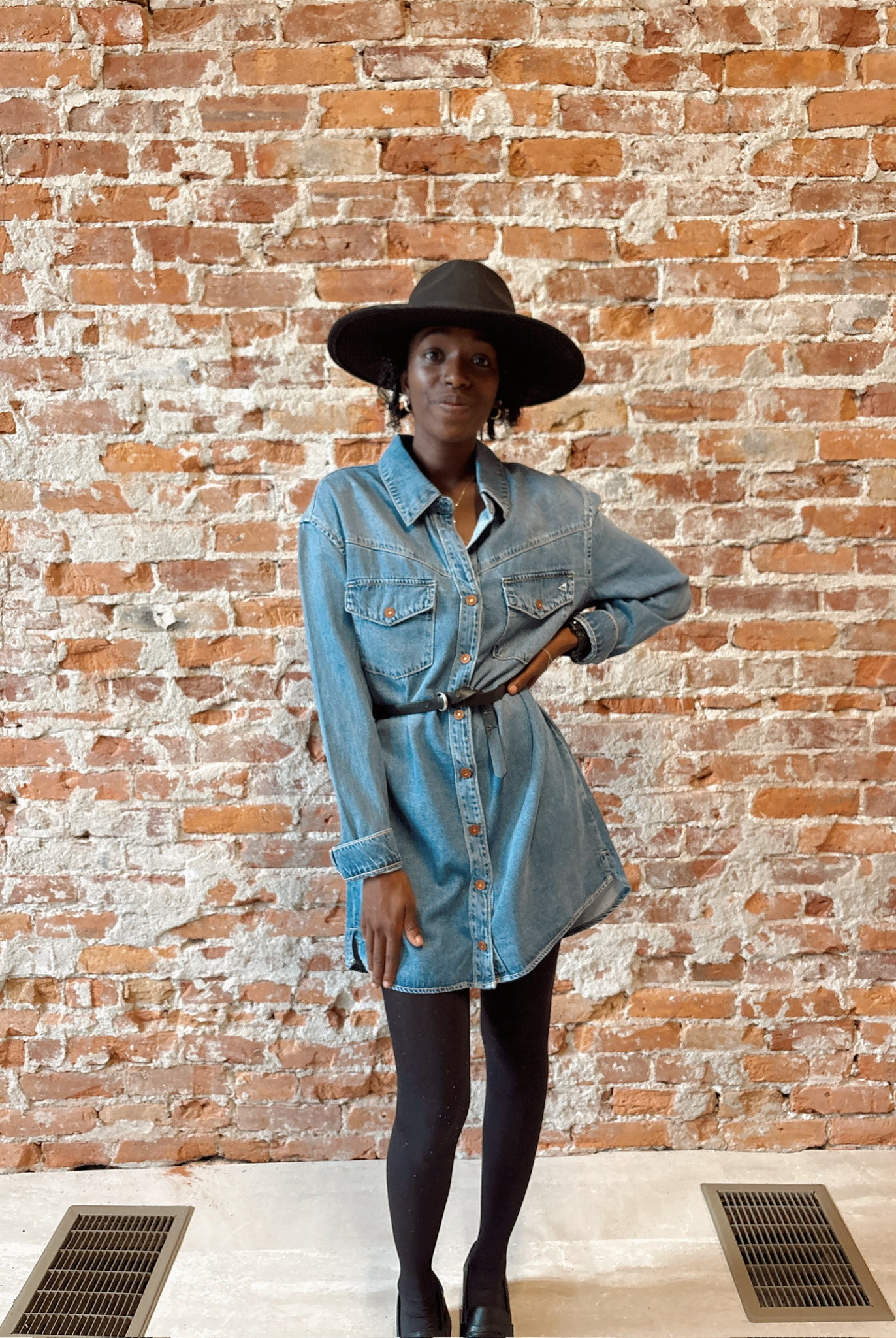 Hidden Denim Dress-Dresses-Hidden-The Funky Zebra Ames, Women's Fashion Boutique in Ames, Iowa