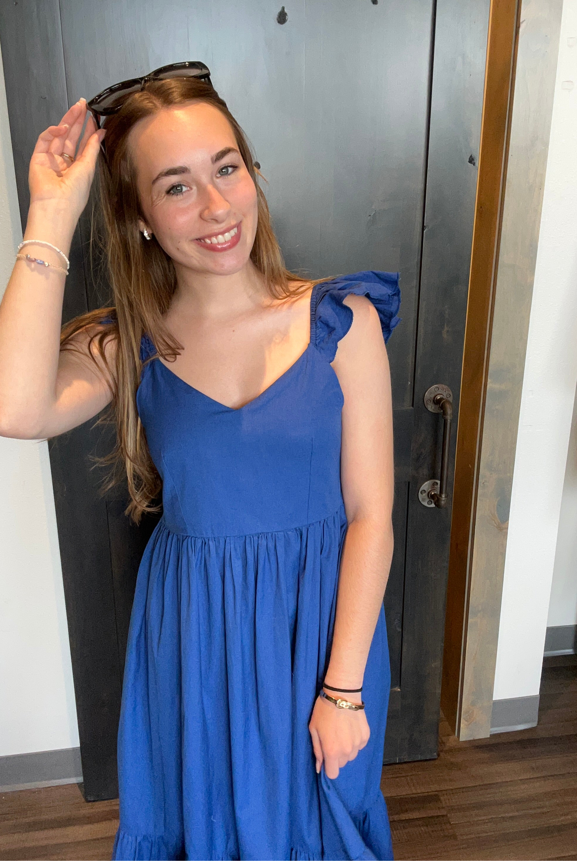 Sierra Blue Dress-Molly Bracken-The Funky Zebra Ames, Women's Fashion Boutique in Ames, Iowa