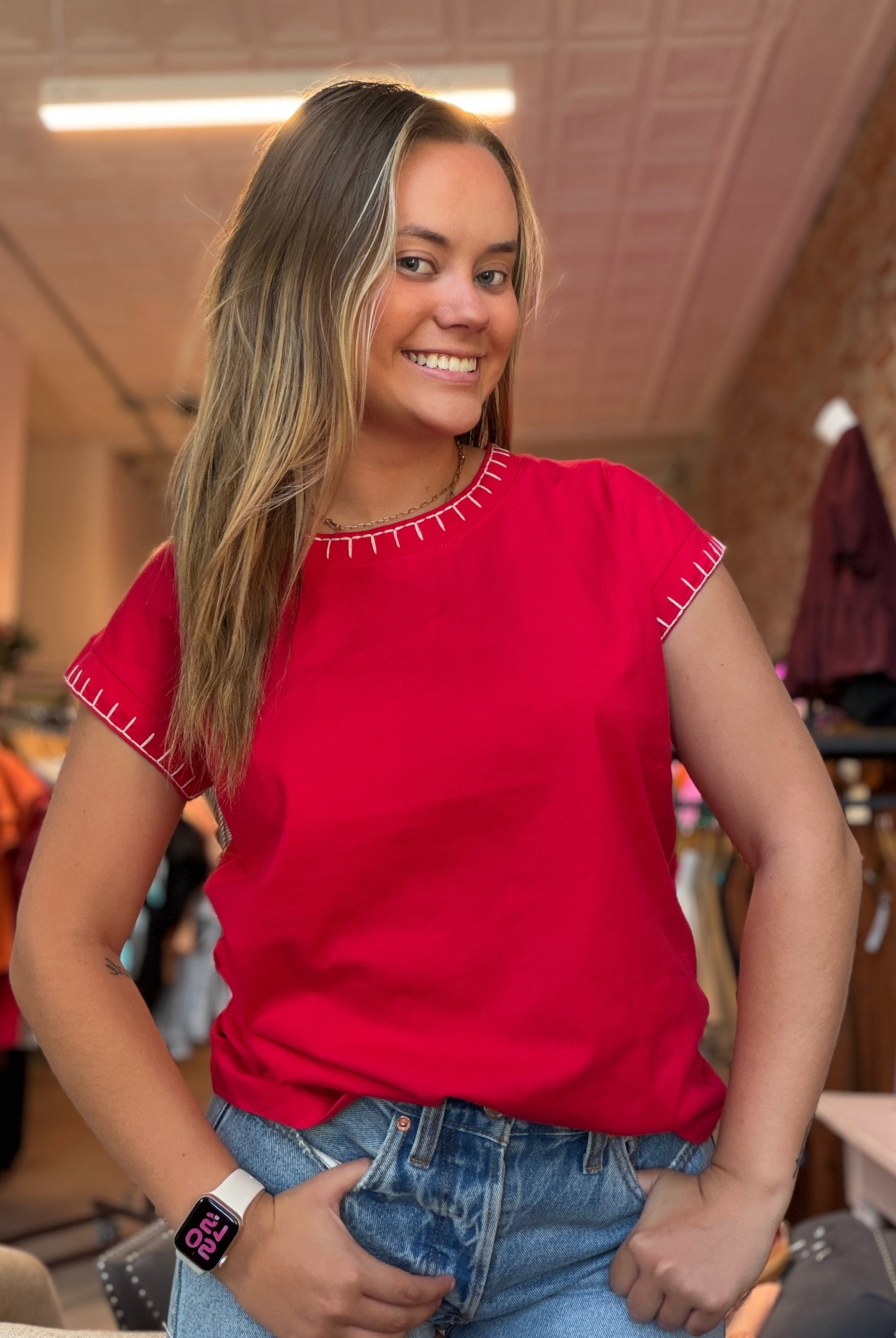 Charlie Stitch Detailed Sweater-Sweaters-Zenana-The Funky Zebra Ames, Women's Fashion Boutique in Ames, Iowa