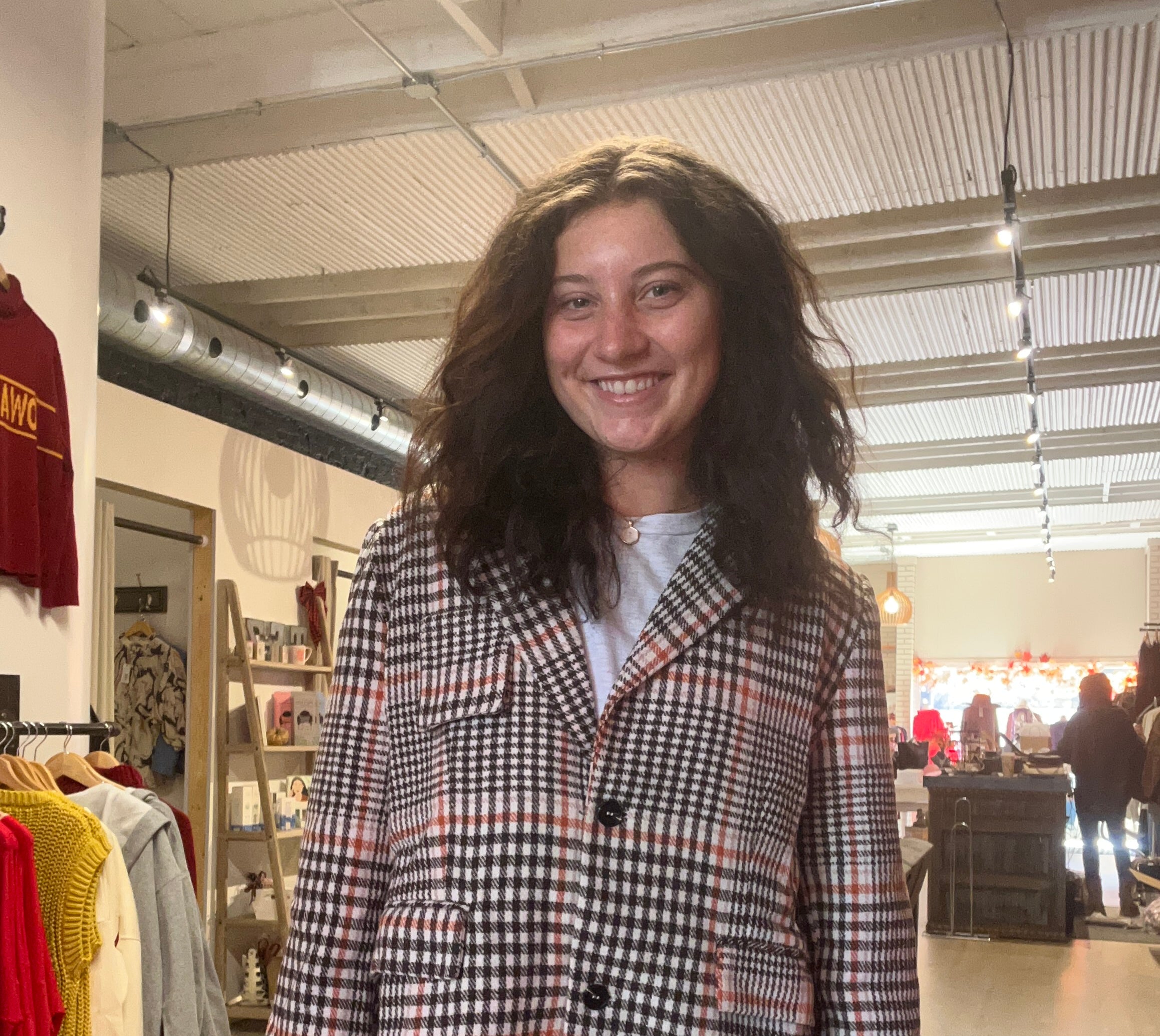 Megan Checkered Blazer-apparel-Ellison-The Funky Zebra Ames, Women's Fashion Boutique in Ames, Iowa