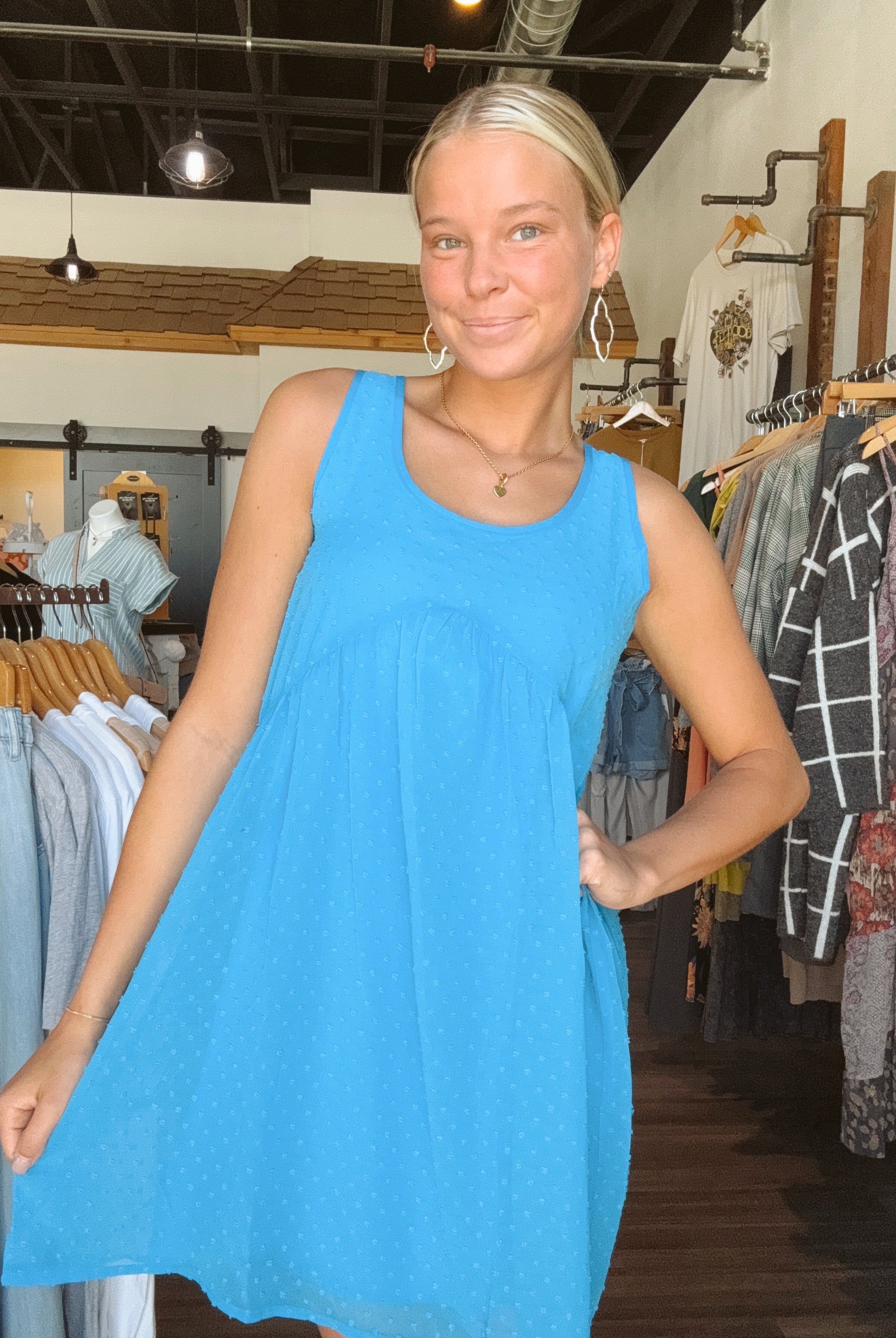 Benson Baby Doll Dress-2 COLORS-Dresses-Zenana-The Funky Zebra Ames, Women's Fashion Boutique in Ames, Iowa