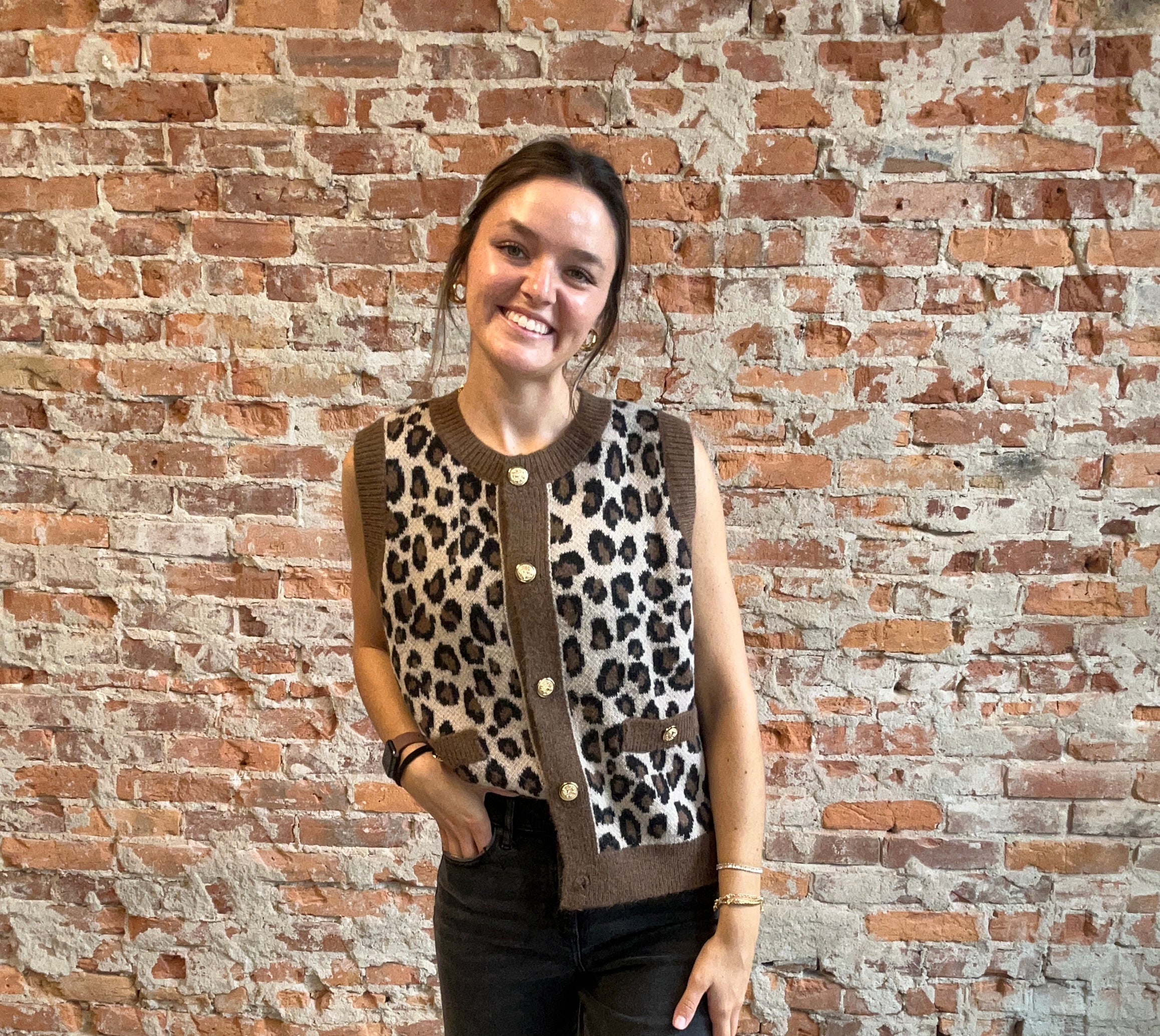 Morgan Cheetah Vest-Vests-Doe and Rae-The Funky Zebra Ames, Women's Fashion Boutique in Ames, Iowa