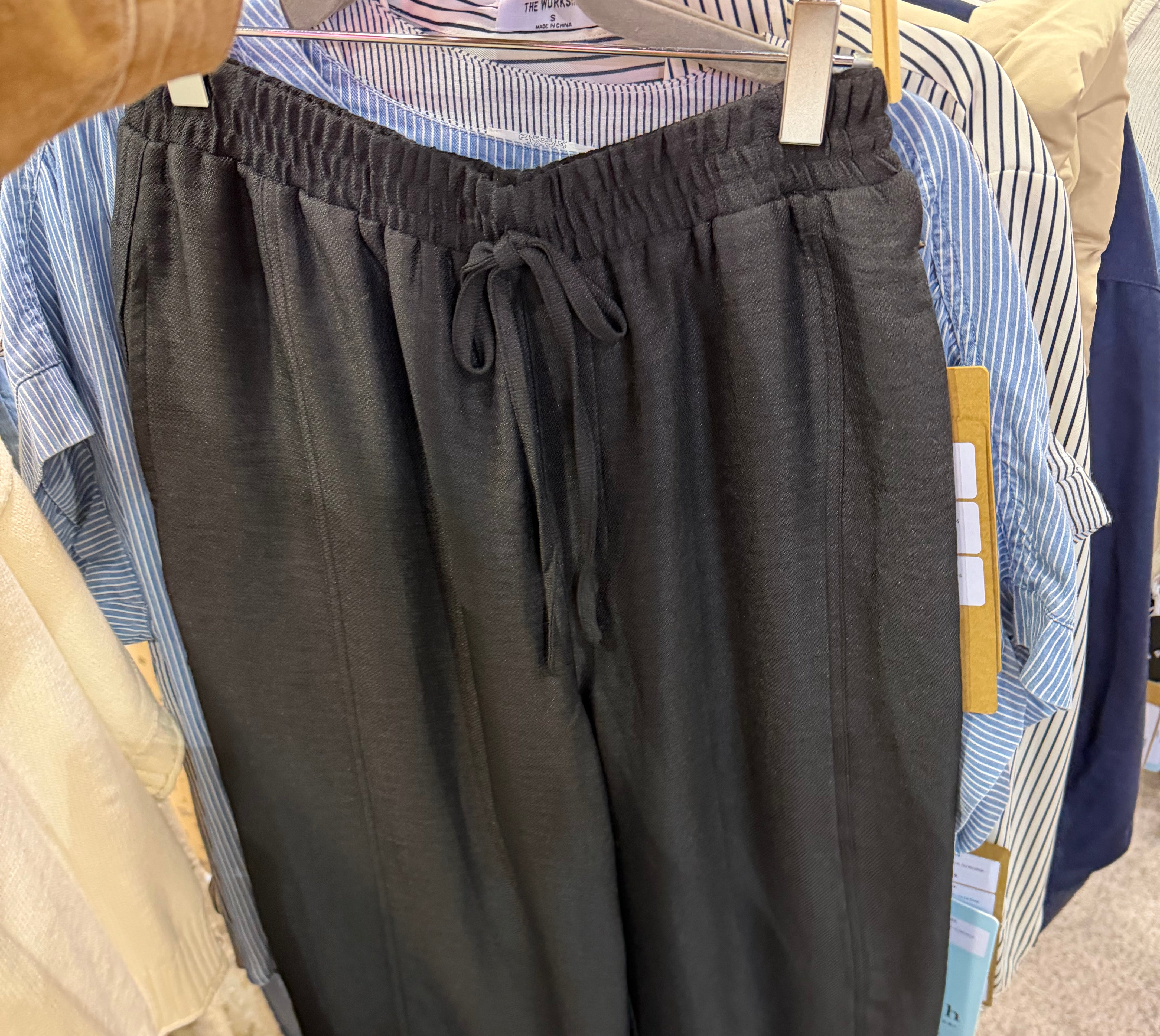 Sophia Black Tie Lounge Pants-apparel-Blu Pepper-The Funky Zebra Ames, Women's Fashion Boutique in Ames, Iowa