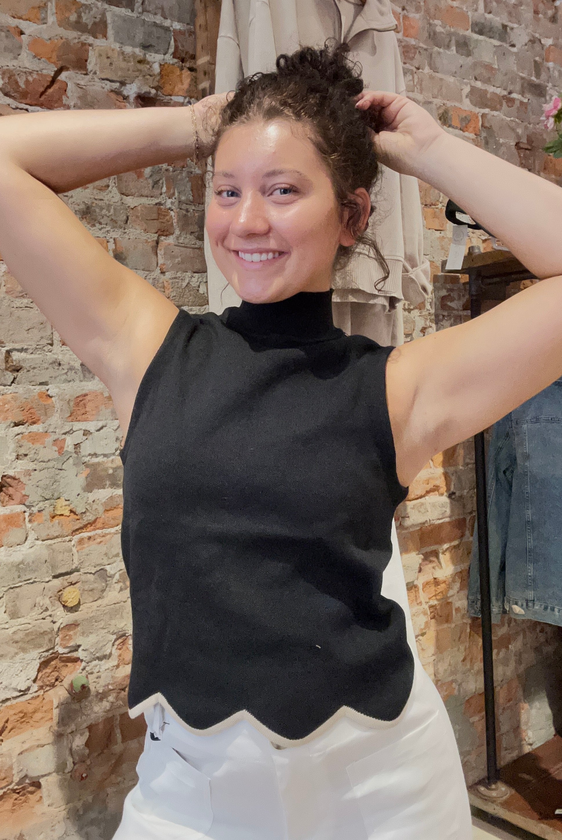 Jenni Sleeveless Scalloped Top-Tank Tops-Eesome-The Funky Zebra Ames, Women's Fashion Boutique in Ames, Iowa