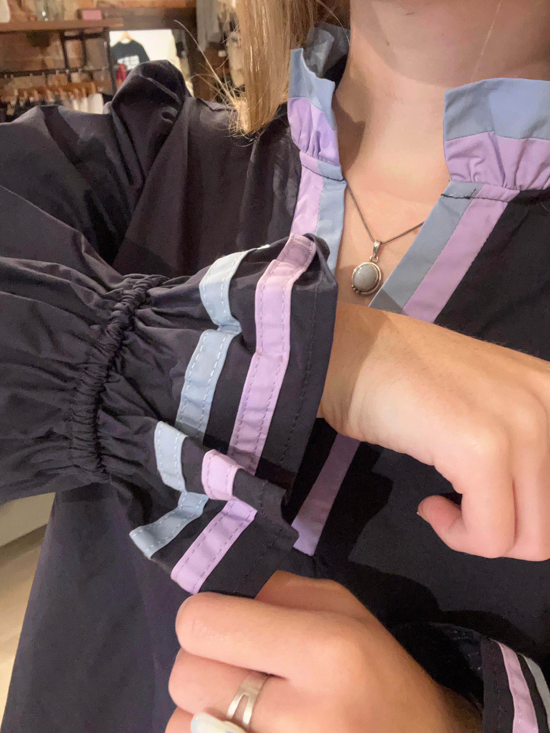 Theron Navy Color Contrast Top-Long Sleeves-Jodifl-The Funky Zebra Ames, Women's Fashion Boutique in Ames, Iowa