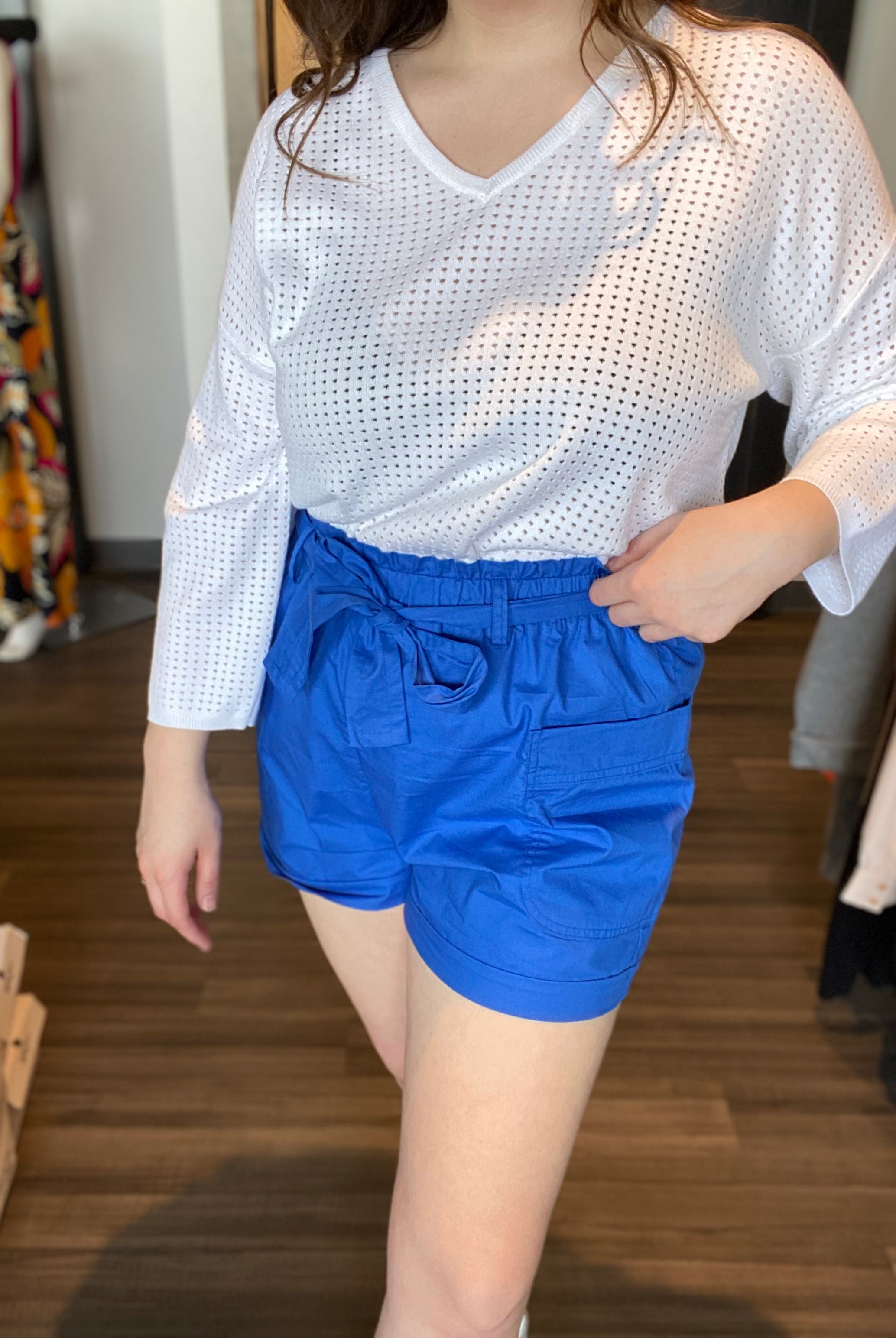 Joyce Royal Blue Shorts-Shorts-Molly Bracken-The Funky Zebra Ames, Women's Fashion Boutique in Ames, Iowa
