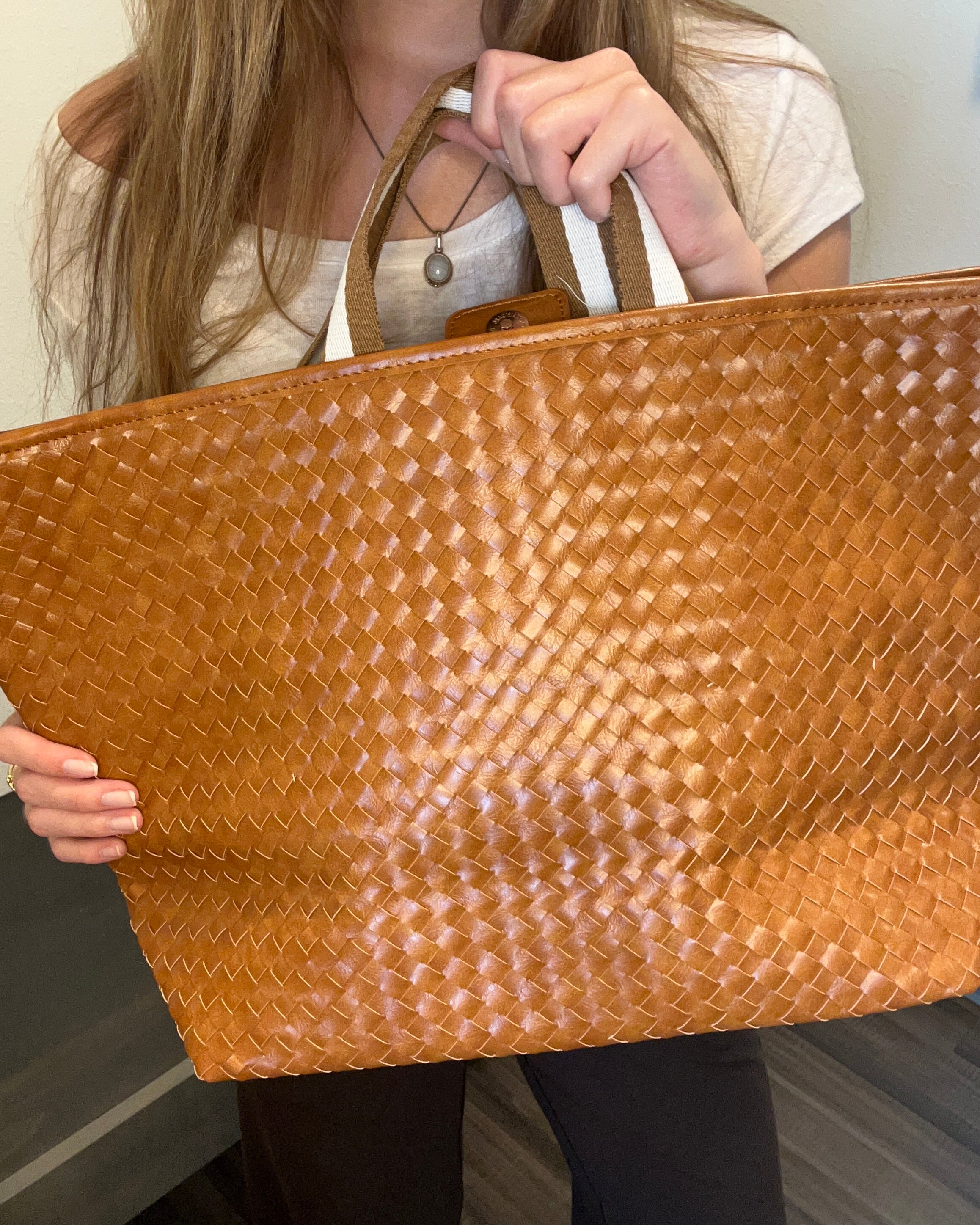 Woven Tiffany Organizer Tote Bag-The Funky Zebra Ames-The Funky Zebra Ames, Women's Fashion Boutique in Ames, Iowa