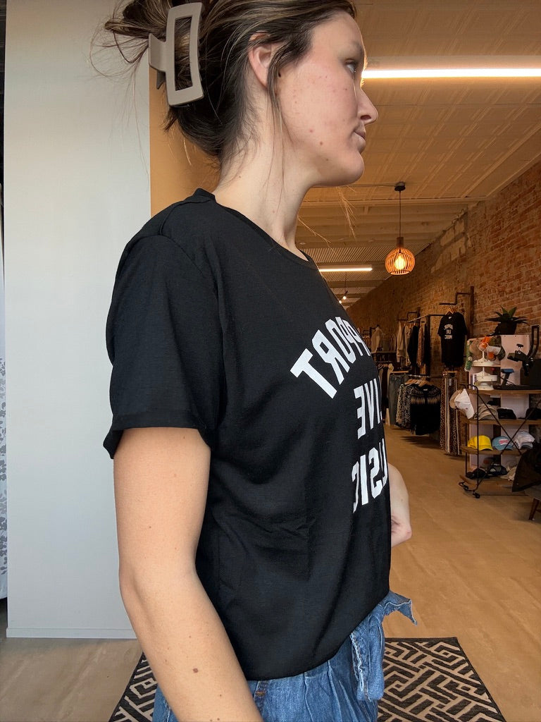 Support Live Music Tee-Graphic Tee's-Panache Apparel Co.-The Funky Zebra Ames, Women's Fashion Boutique in Ames, Iowa