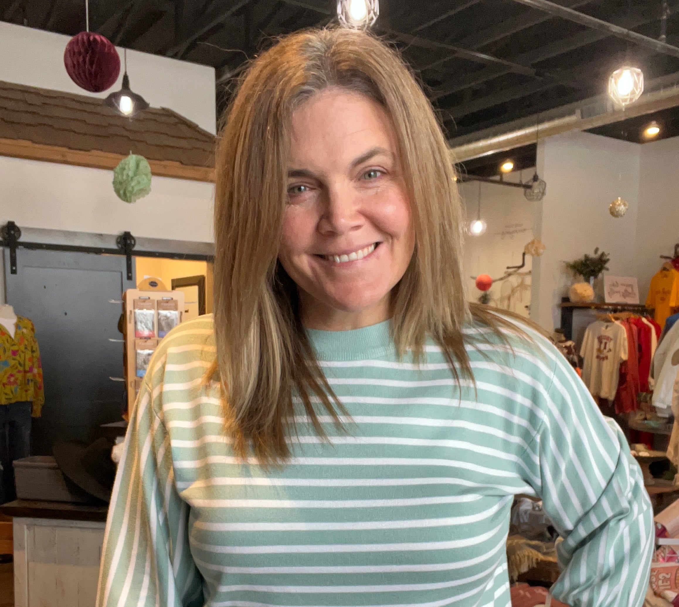 Marlie Striped Sweater-Sweaters-Be Cool-The Funky Zebra Ames, Women's Fashion Boutique in Ames, Iowa
