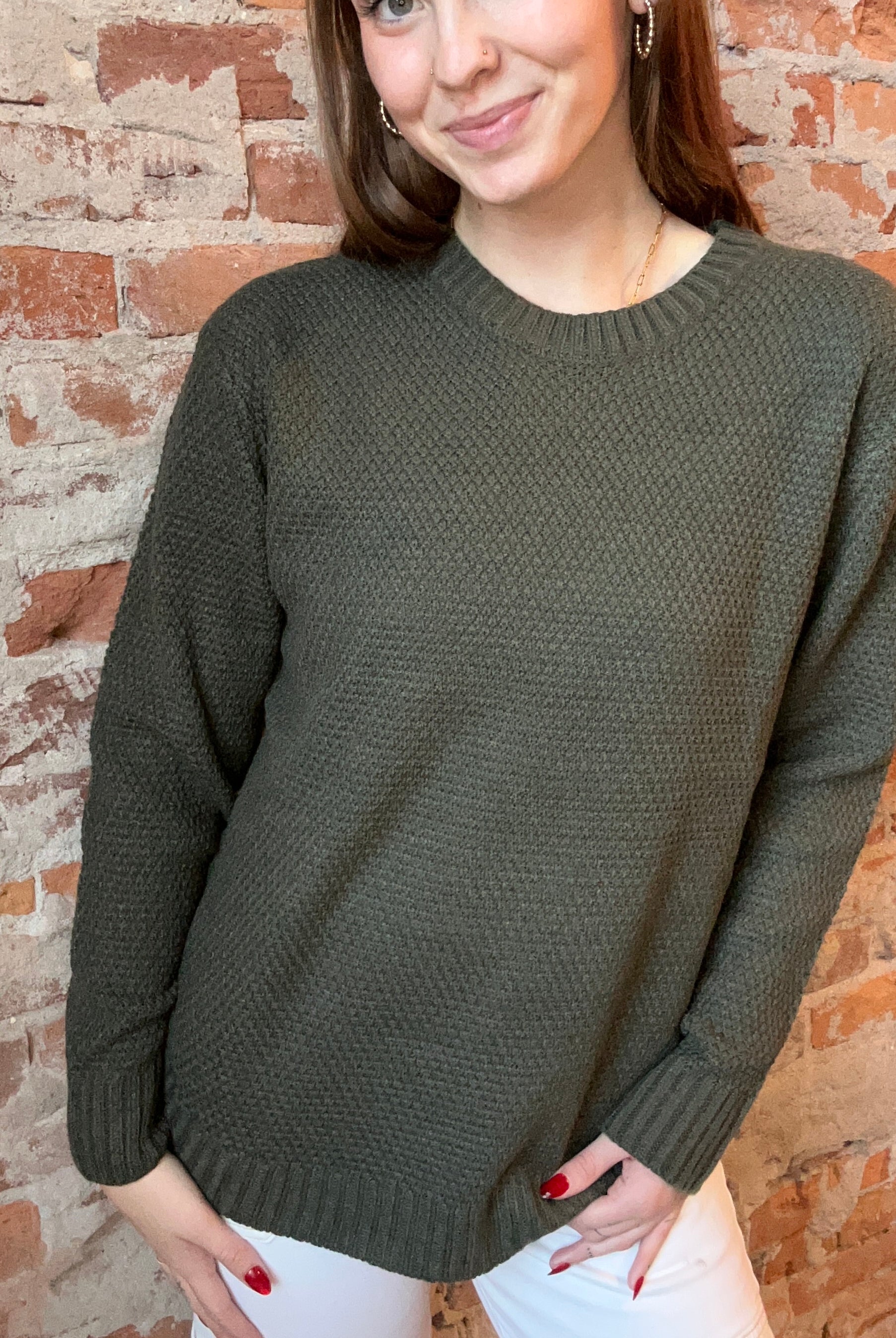 Bella Round Neck Sweaters-Sweaters-Zenana-The Funky Zebra Ames, Women's Fashion Boutique in Ames, Iowa