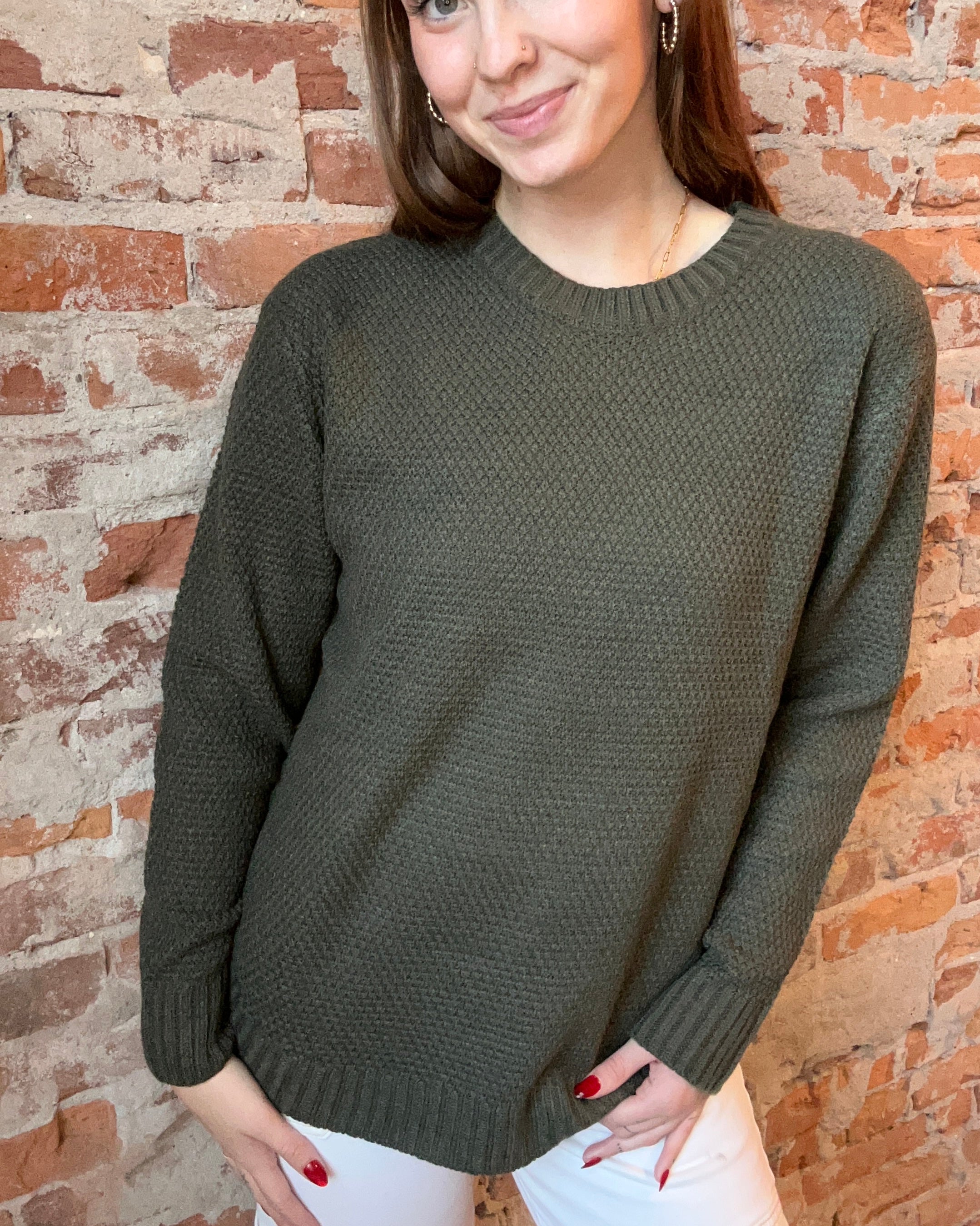Bella Round Neck Sweaters-Sweaters-Zenana-The Funky Zebra Ames, Women's Fashion Boutique in Ames, Iowa