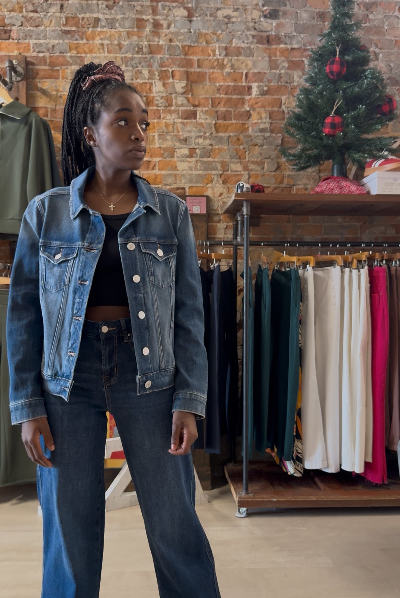 Kiara Denim Jacket-Jackets-The Funky Zebra Ames-The Funky Zebra Ames, Women's Fashion Boutique in Ames, Iowa