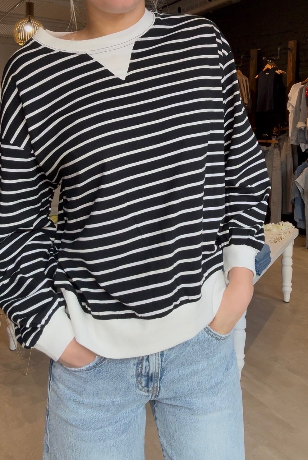 Maggie Striped Long Sleeve Pullover-Zenana-The Funky Zebra Ames, Women's Fashion Boutique in Ames, Iowa