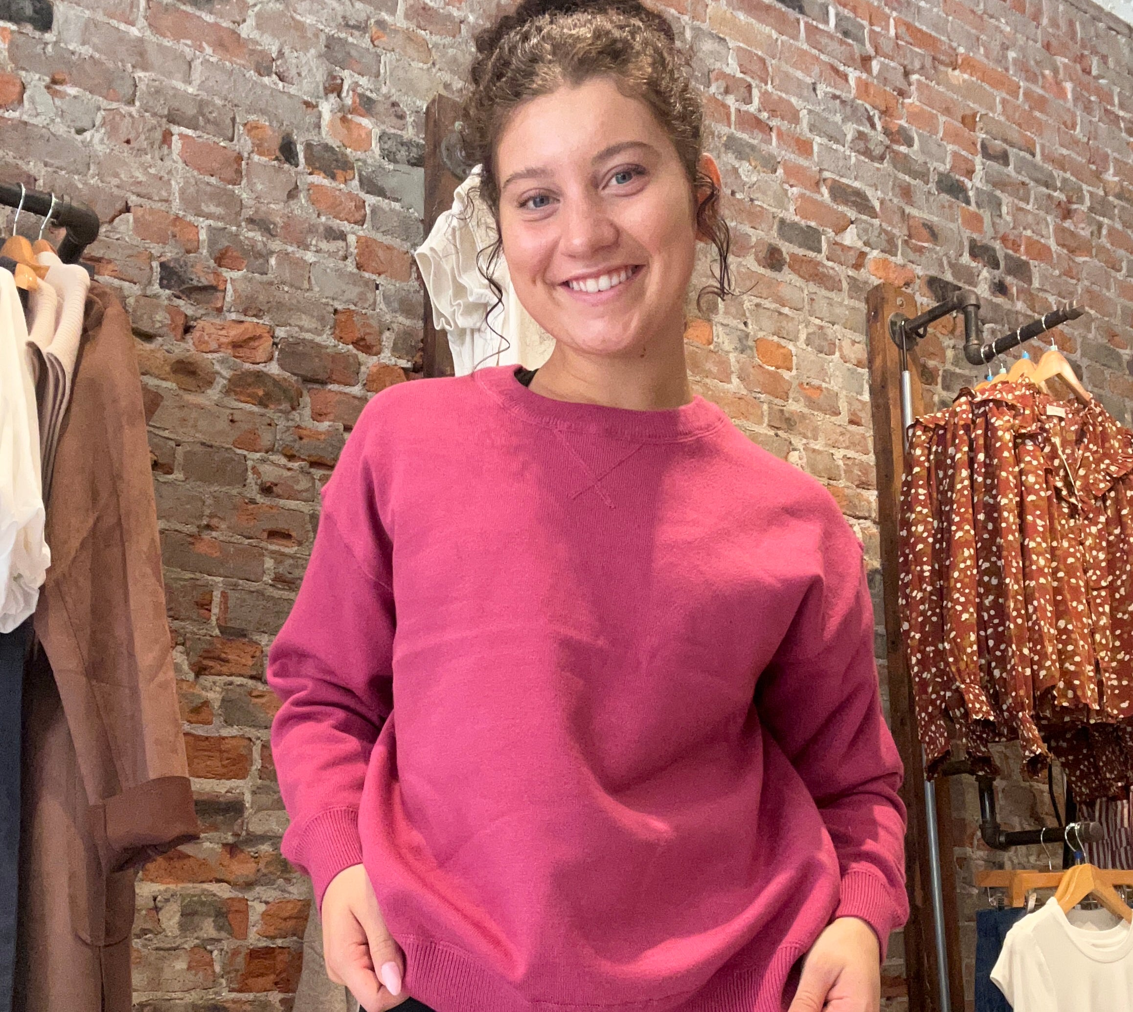 Shelby Crew Sweater-2 COLORS-Sweaters-Staccato-The Funky Zebra Ames, Women's Fashion Boutique in Ames, Iowa
