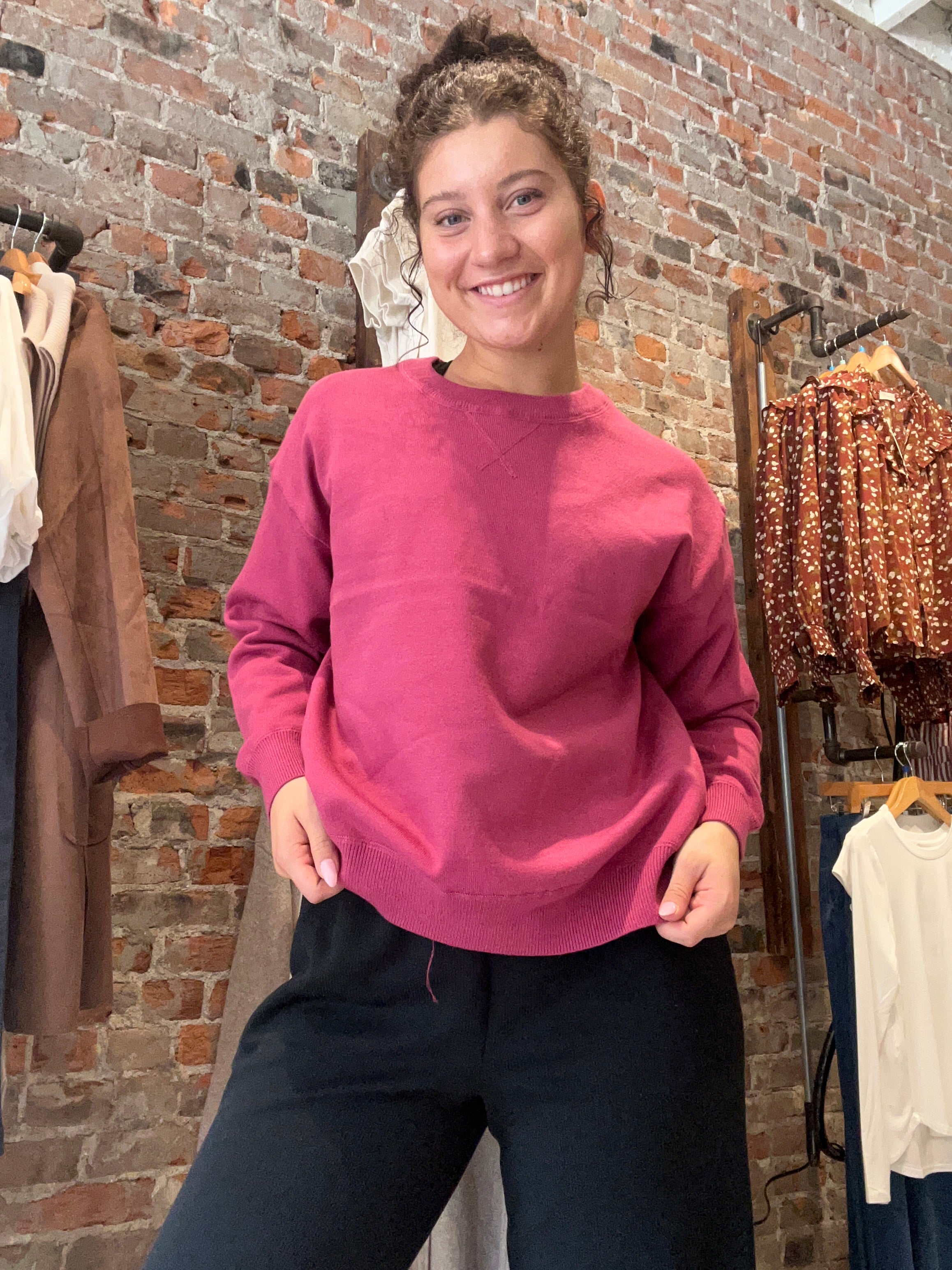 Shelby Crew Sweater-2 COLORS-Sweaters-Staccato-The Funky Zebra Ames, Women's Fashion Boutique in Ames, Iowa