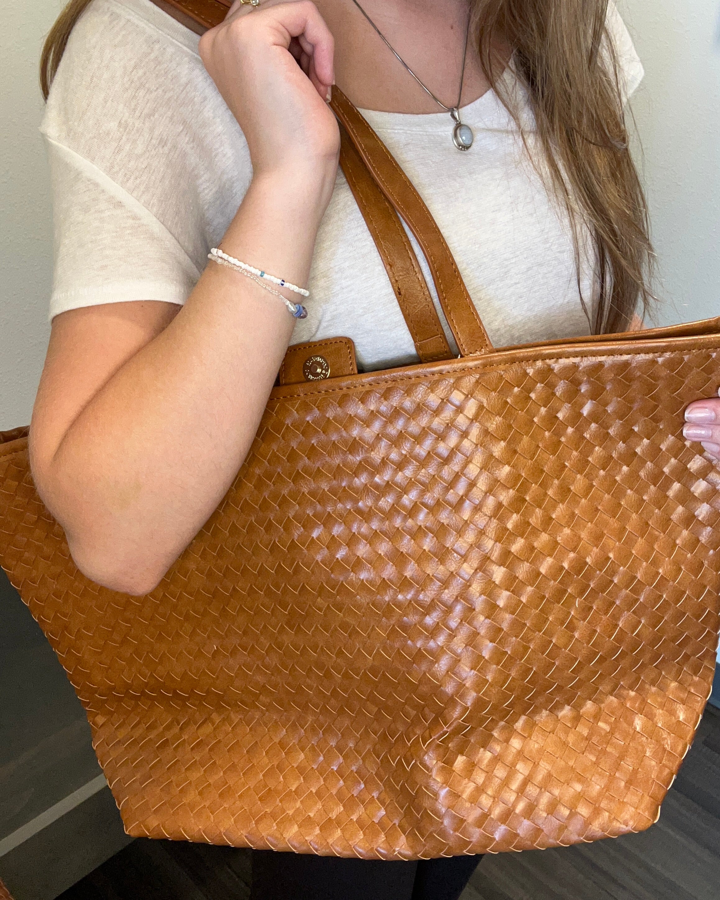 Woven Tiffany Organizer Tote Bag-The Funky Zebra Ames-The Funky Zebra Ames, Women's Fashion Boutique in Ames, Iowa