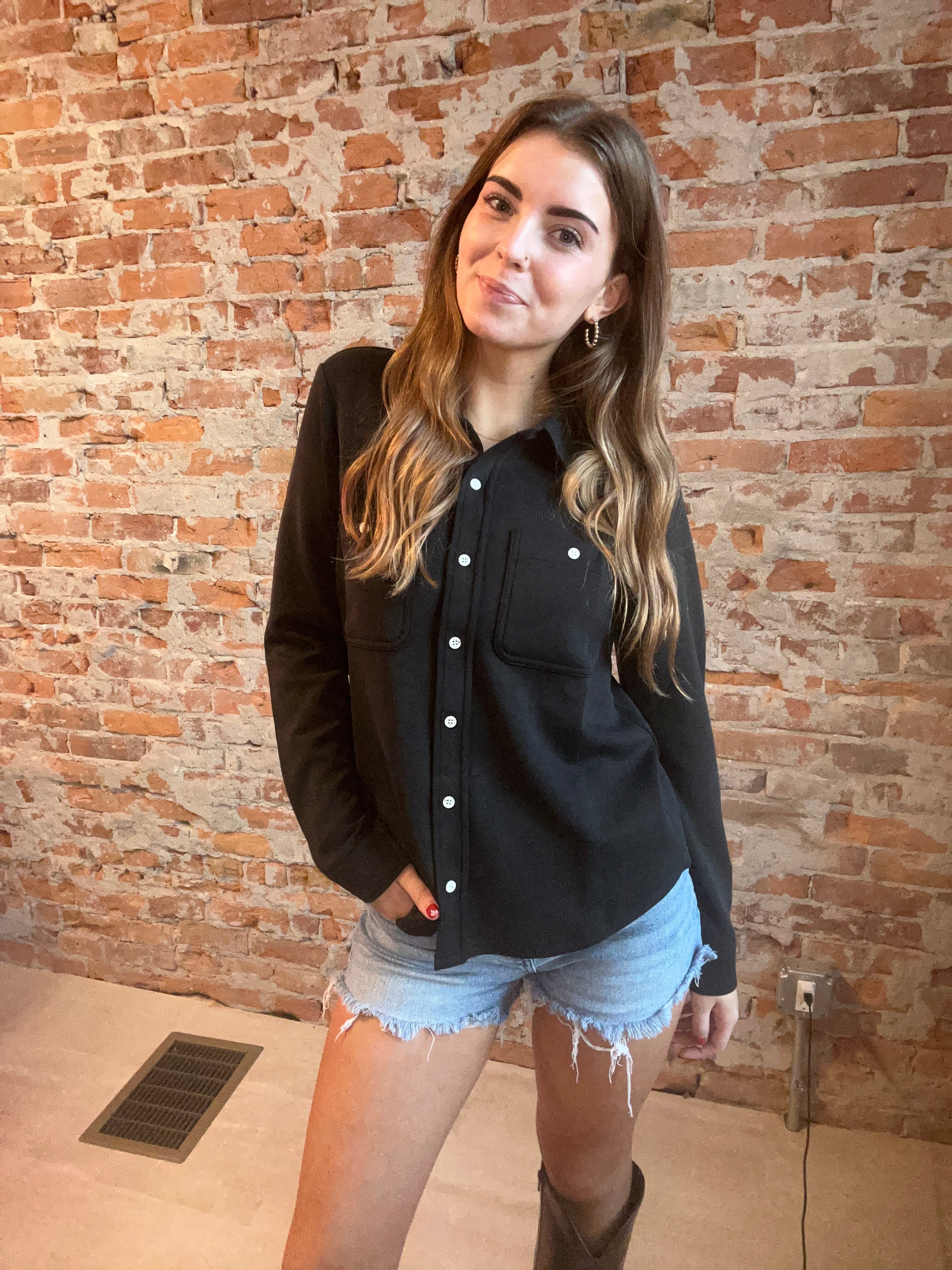 Mildred Long Sleeve Button Down-apparel-Thread and Supply-The Funky Zebra Ames, Women's Fashion Boutique in Ames, Iowa