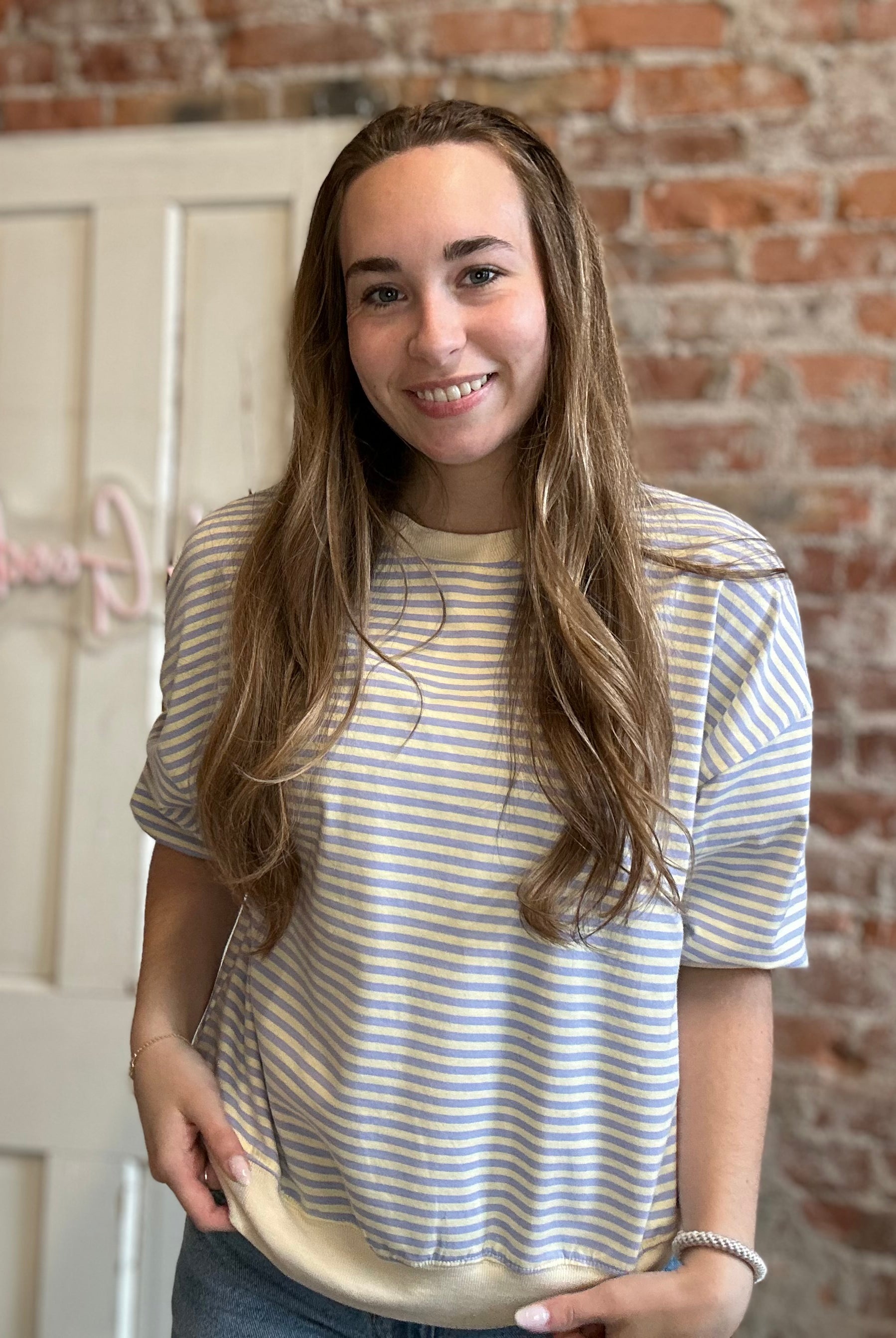 Maggie Striped Top-apparel-La Miel-The Funky Zebra Ames, Women's Fashion Boutique in Ames, Iowa