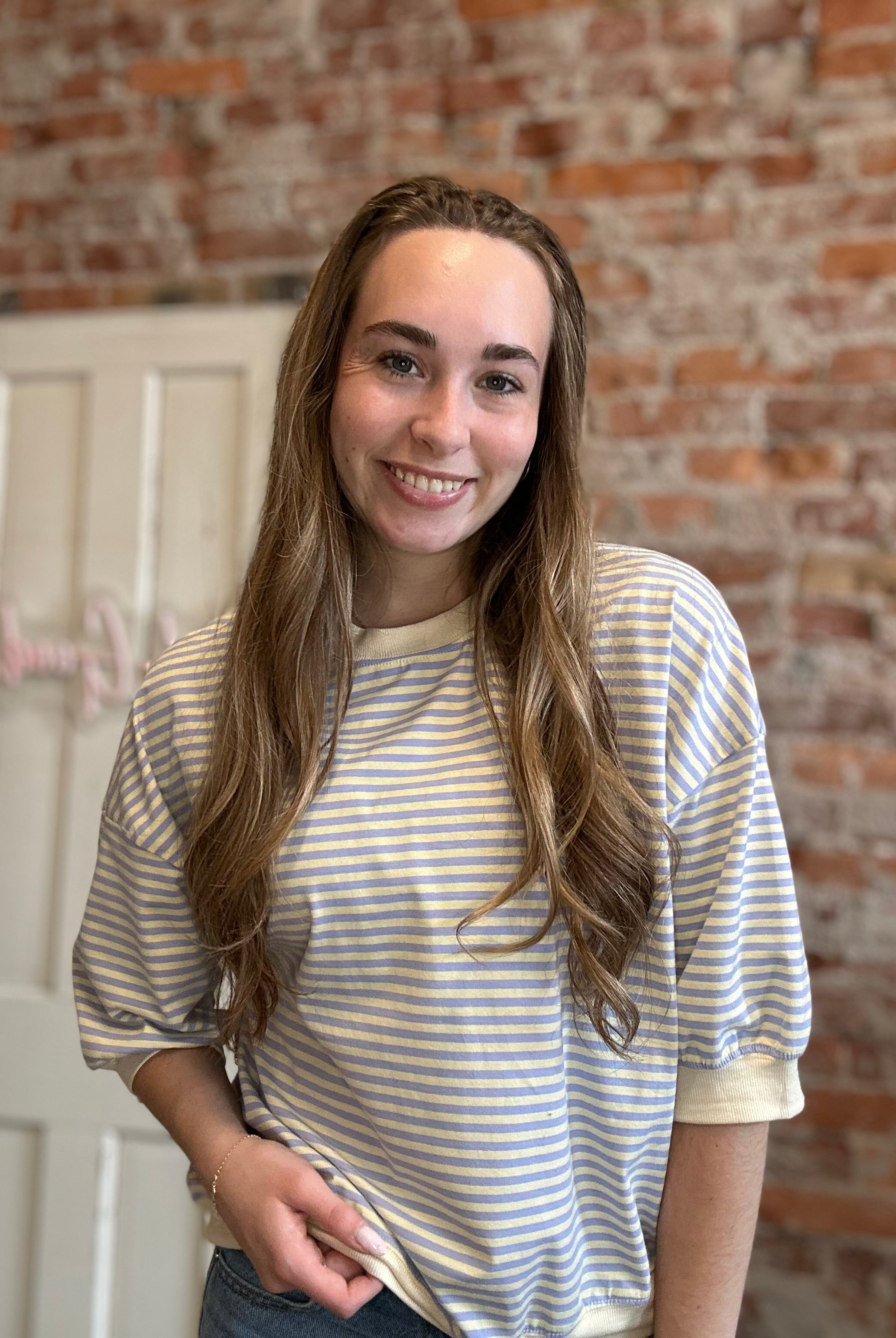 Maggie Striped Top-apparel-La Miel-The Funky Zebra Ames, Women's Fashion Boutique in Ames, Iowa