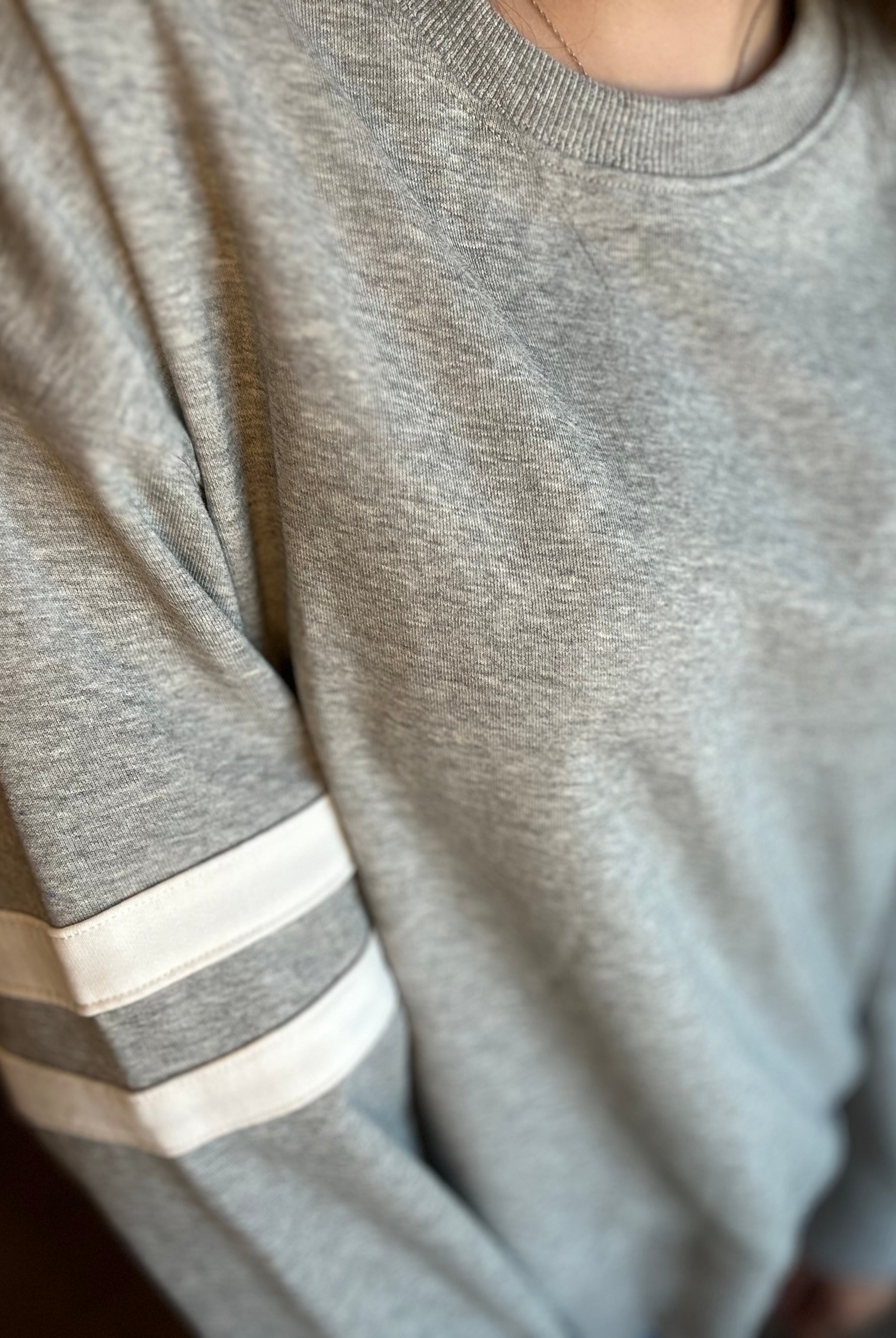 Heather Striped Pullover-Wishlist-The Funky Zebra Ames, Women's Fashion Boutique in Ames, Iowa