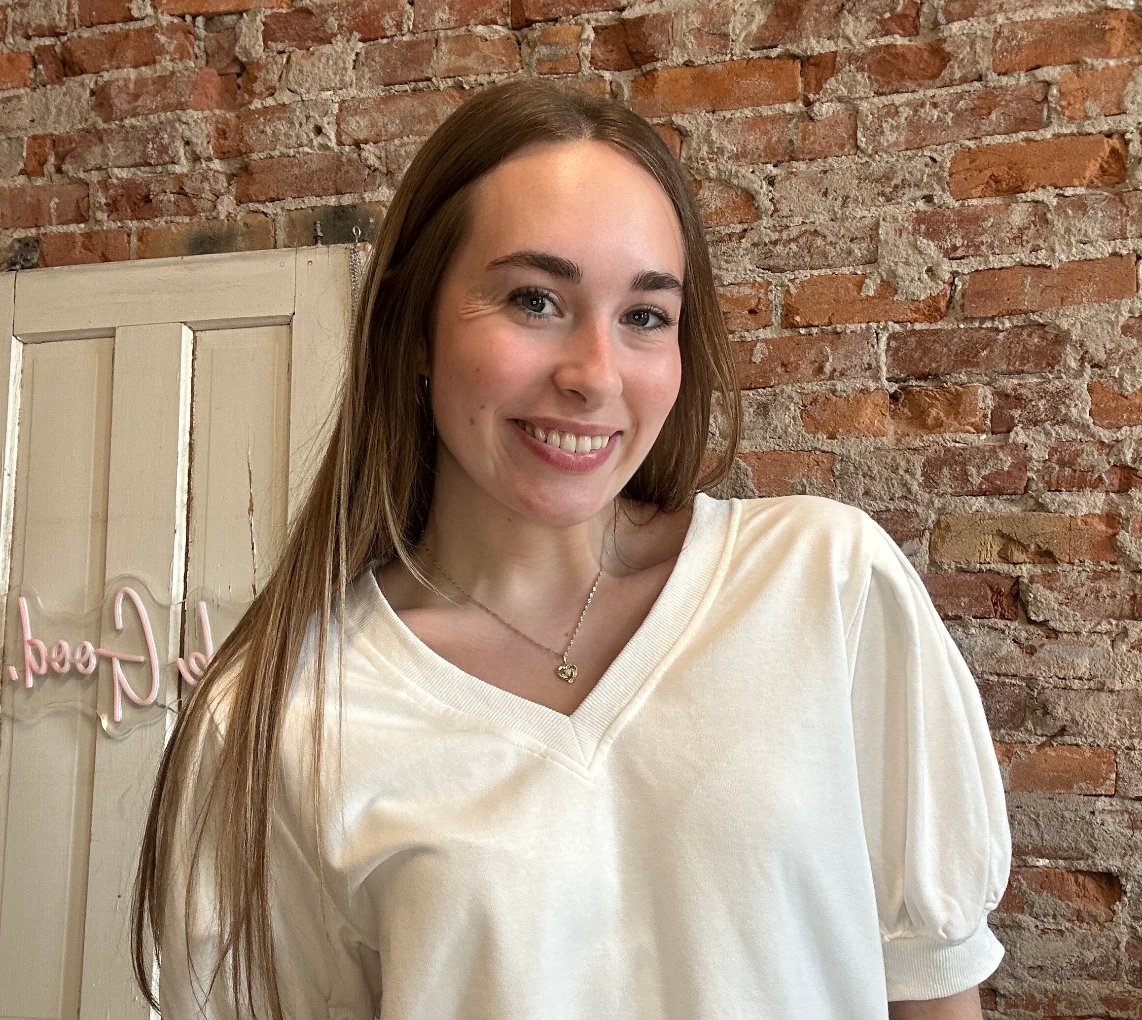 Maya Solid Puff Sleeve V Neck-Jodifl-The Funky Zebra Ames, Women's Fashion Boutique in Ames, Iowa
