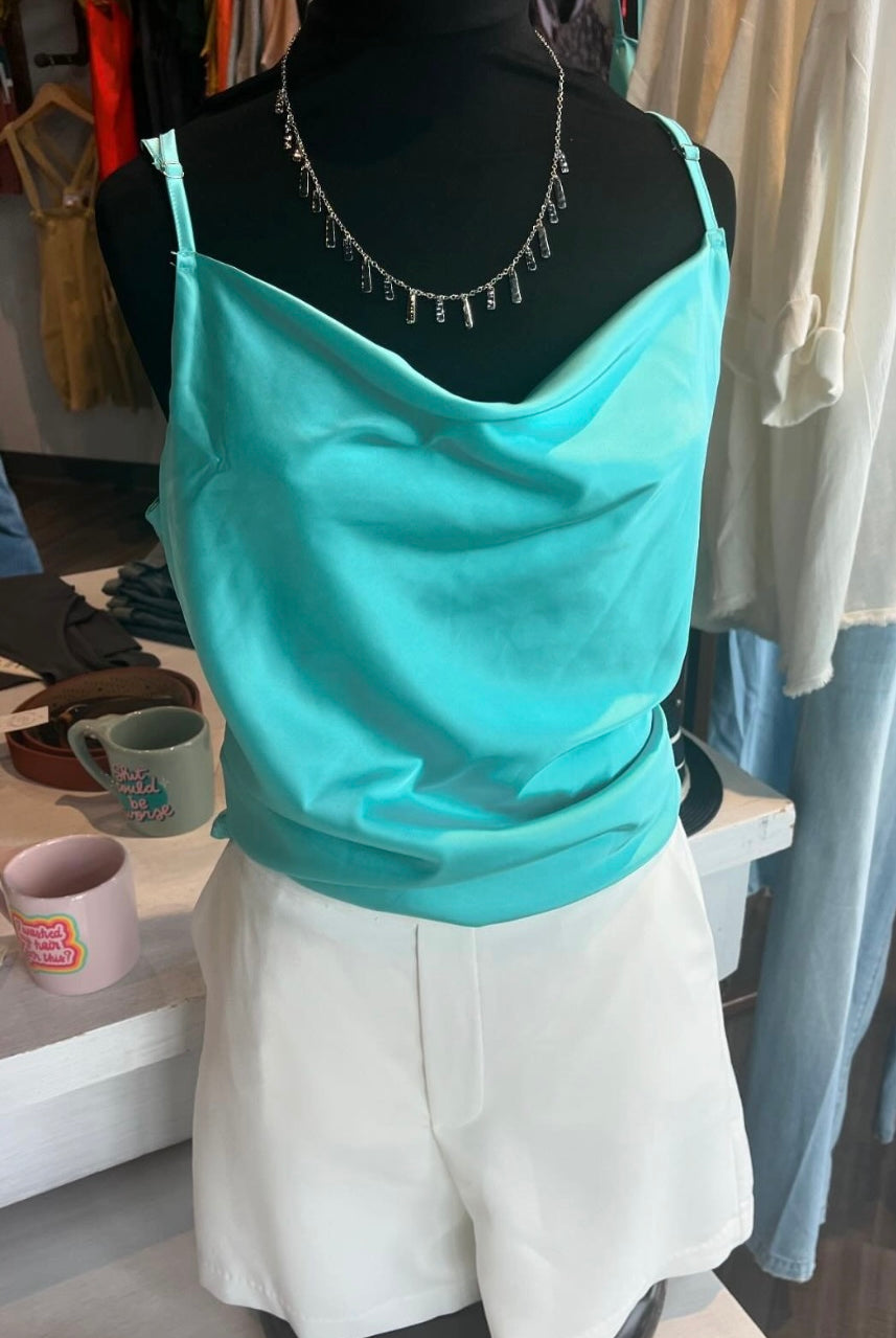 Gretchen Cowl Neck-Tank Tops-She & Sky-The Funky Zebra Ames, Women's Fashion Boutique in Ames, Iowa