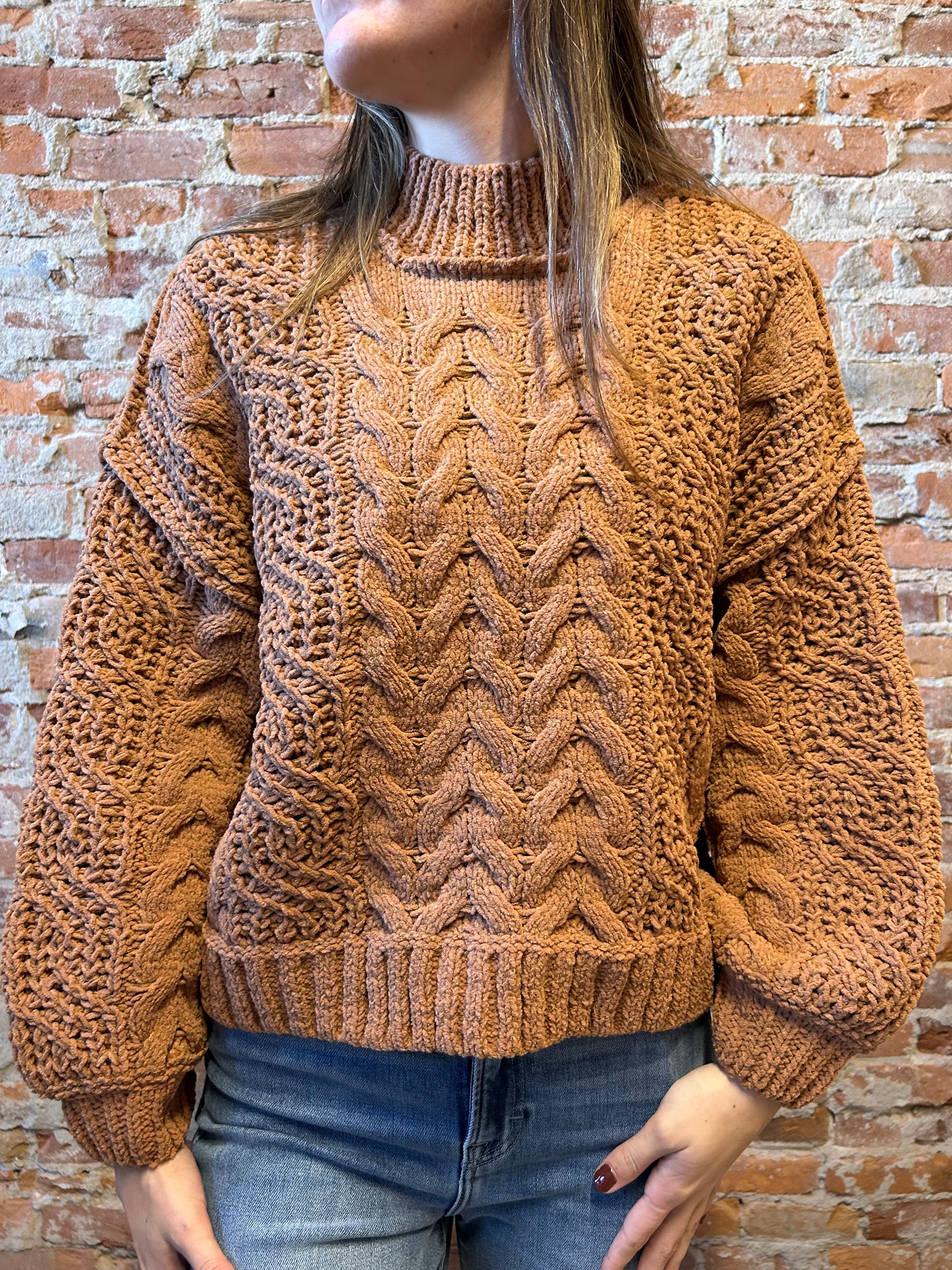 Tasha Cable Knit Sweater-The Funky Zebra Ames-The Funky Zebra Ames, Women's Fashion Boutique in Ames, Iowa