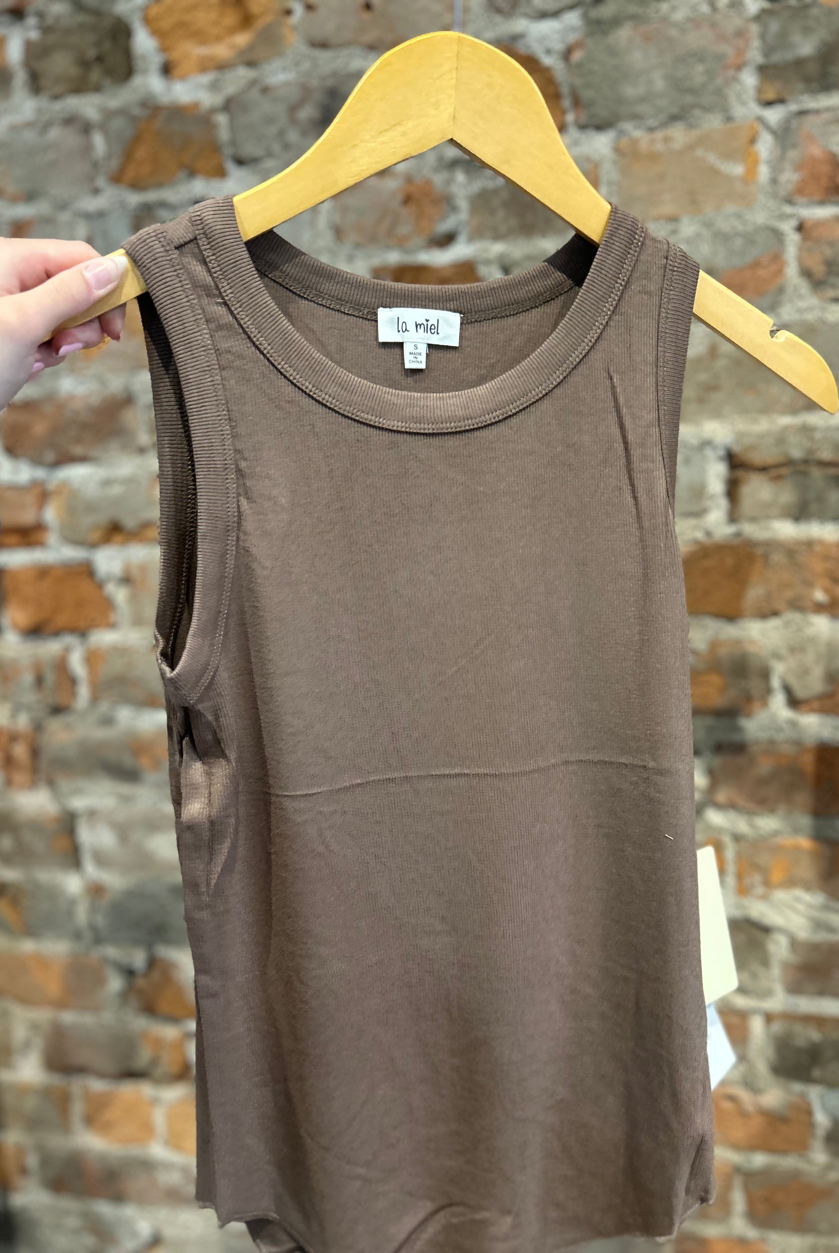 Dani Ribbed Tank-La Miel-The Funky Zebra Ames, Women's Fashion Boutique in Ames, Iowa