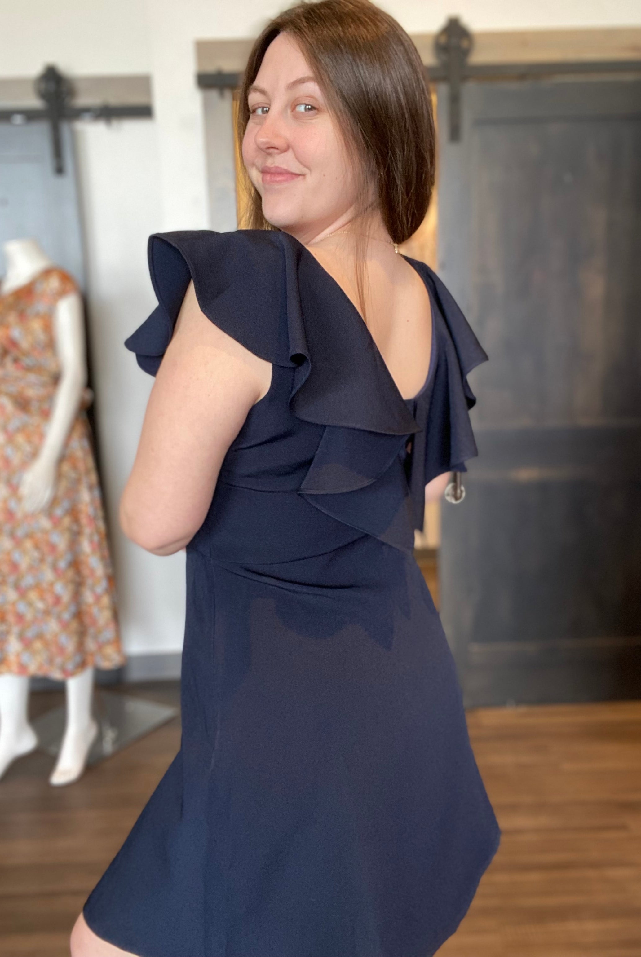 CL Gina Dress Navy-The Funky Zebra Ames-The Funky Zebra Ames, Women's Fashion Boutique in Ames, Iowa