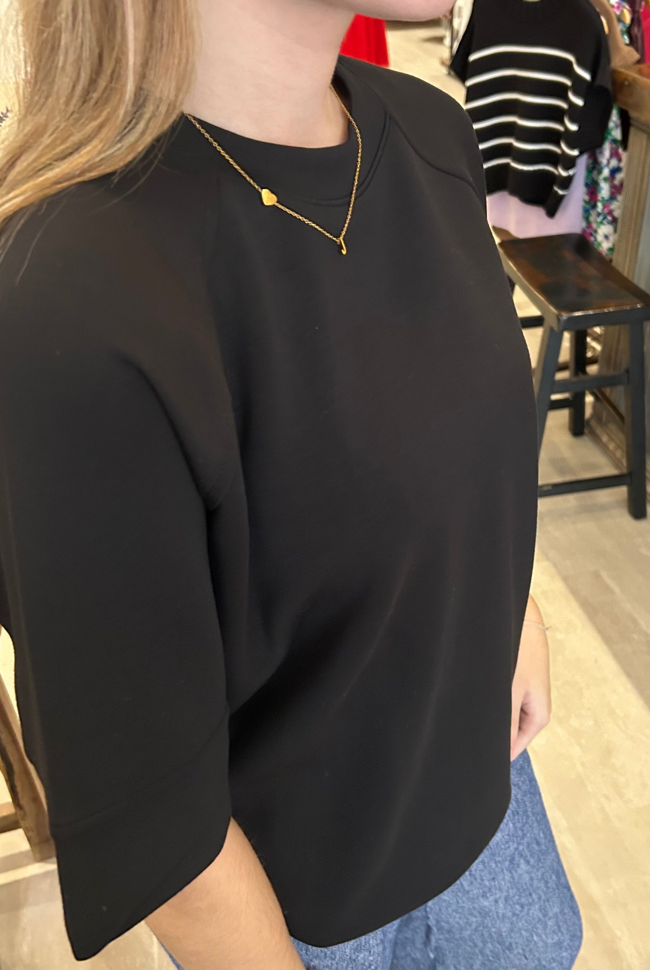 Shara Oversized Scuba Luxe Top-Short Sleeves-Rae Mode-The Funky Zebra Ames, Women's Fashion Boutique in Ames, Iowa