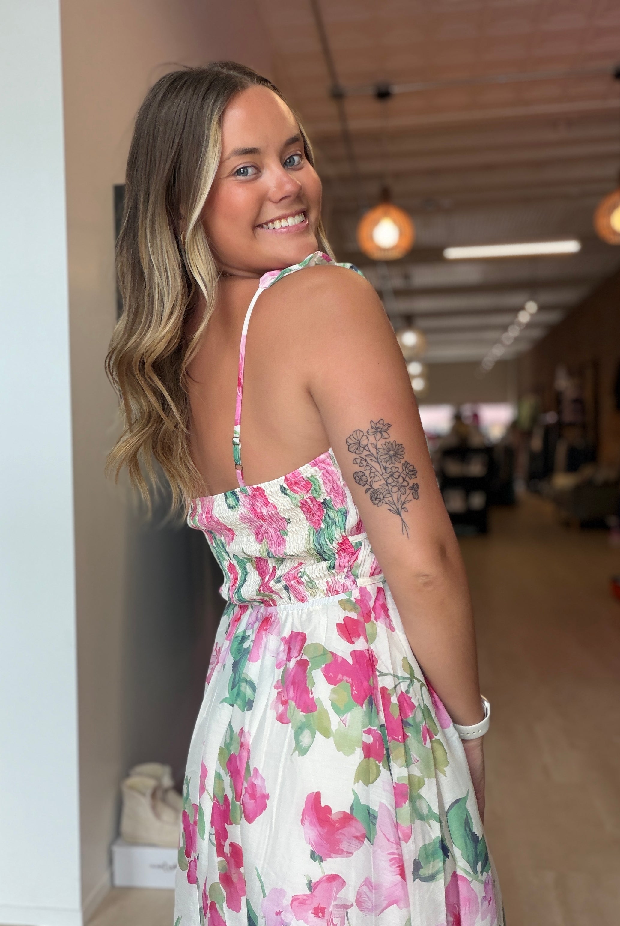 Harmony Pink Floral Tank Dress-Dresses-Hayden-The Funky Zebra Ames, Women's Fashion Boutique in Ames, Iowa