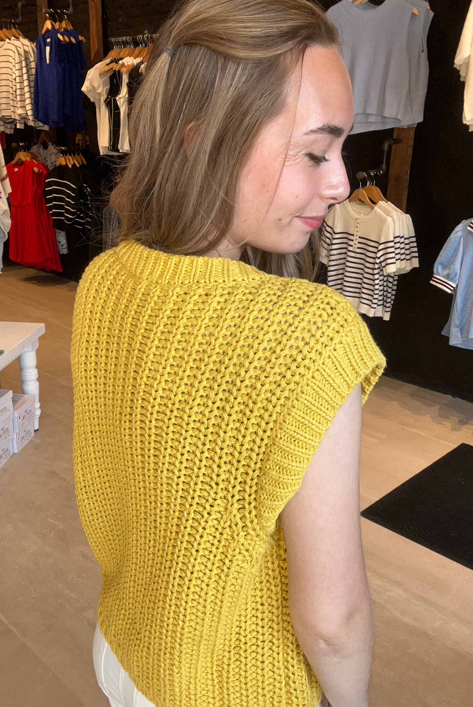 Sarah Mustard Vest-Vests-Jodifl-The Funky Zebra Ames, Women's Fashion Boutique in Ames, Iowa