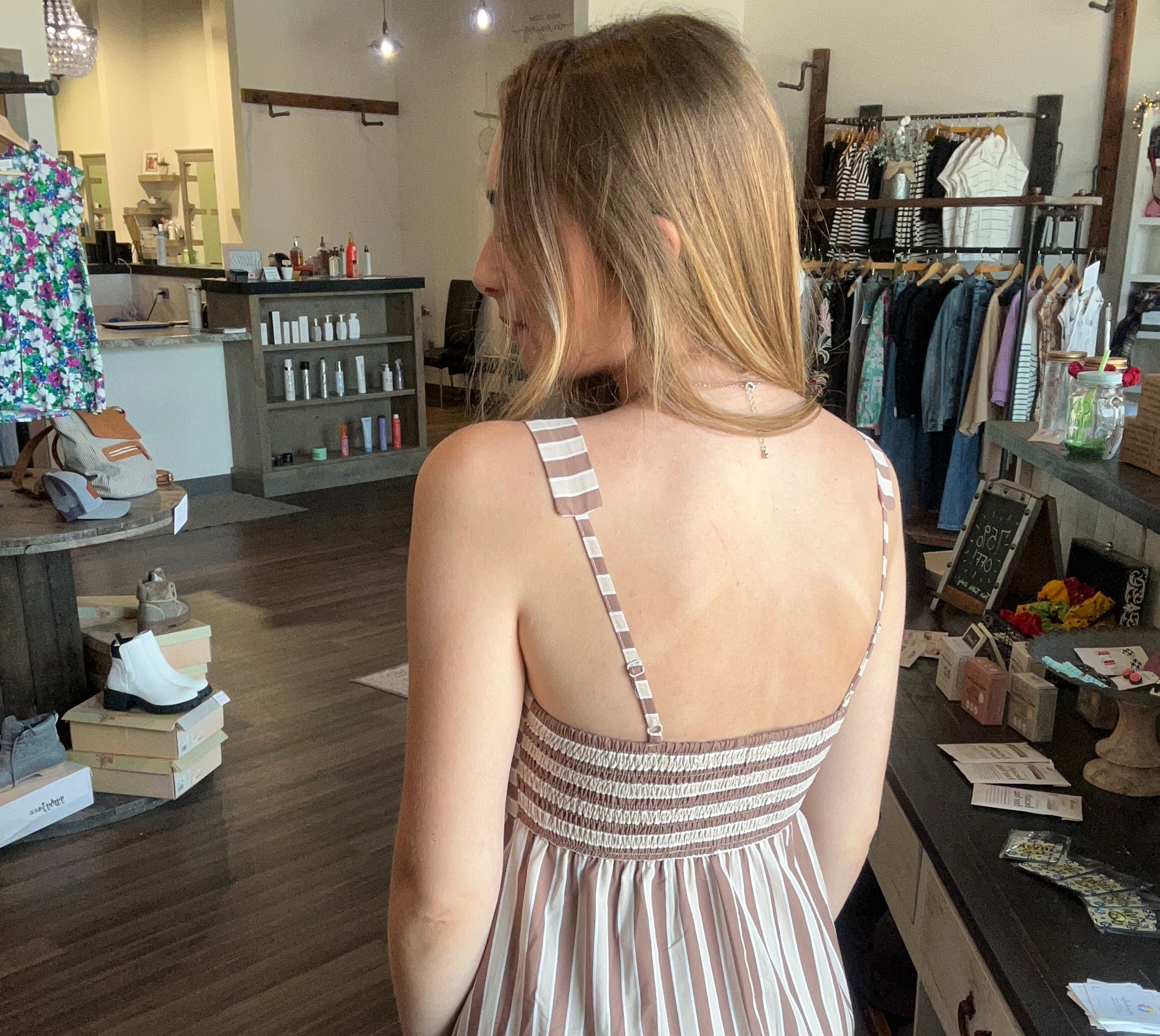 Dory Striped Midi Dress-Wishlist-The Funky Zebra Ames, Women's Fashion Boutique in Ames, Iowa